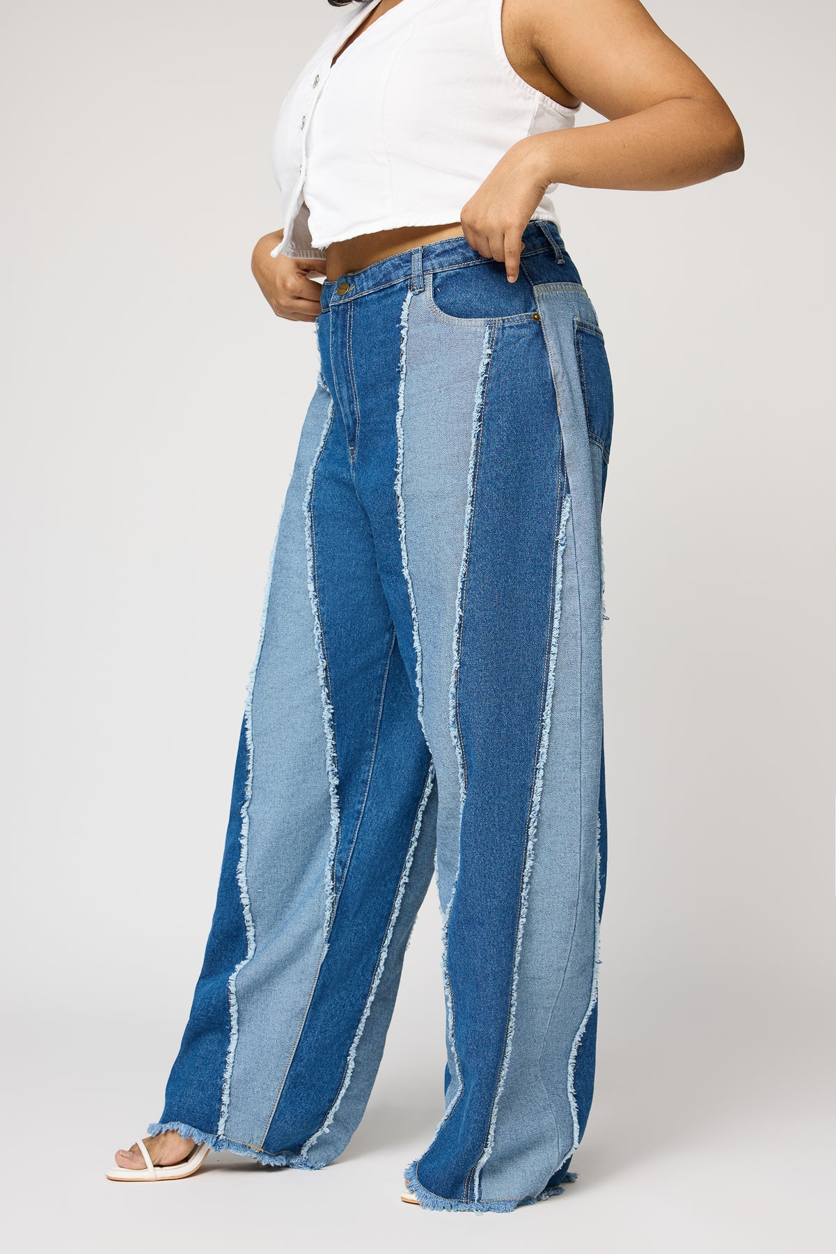 Curve Dual Blue Hue Straight Jeans