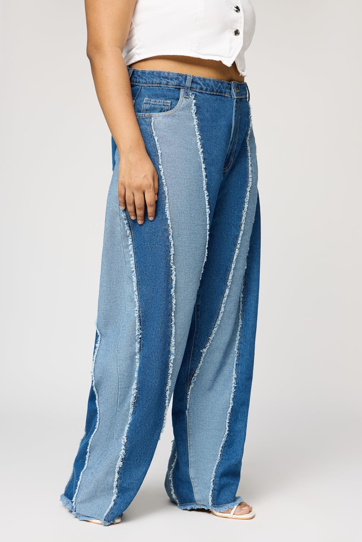 Curve Dual Blue Hue Straight Jeans