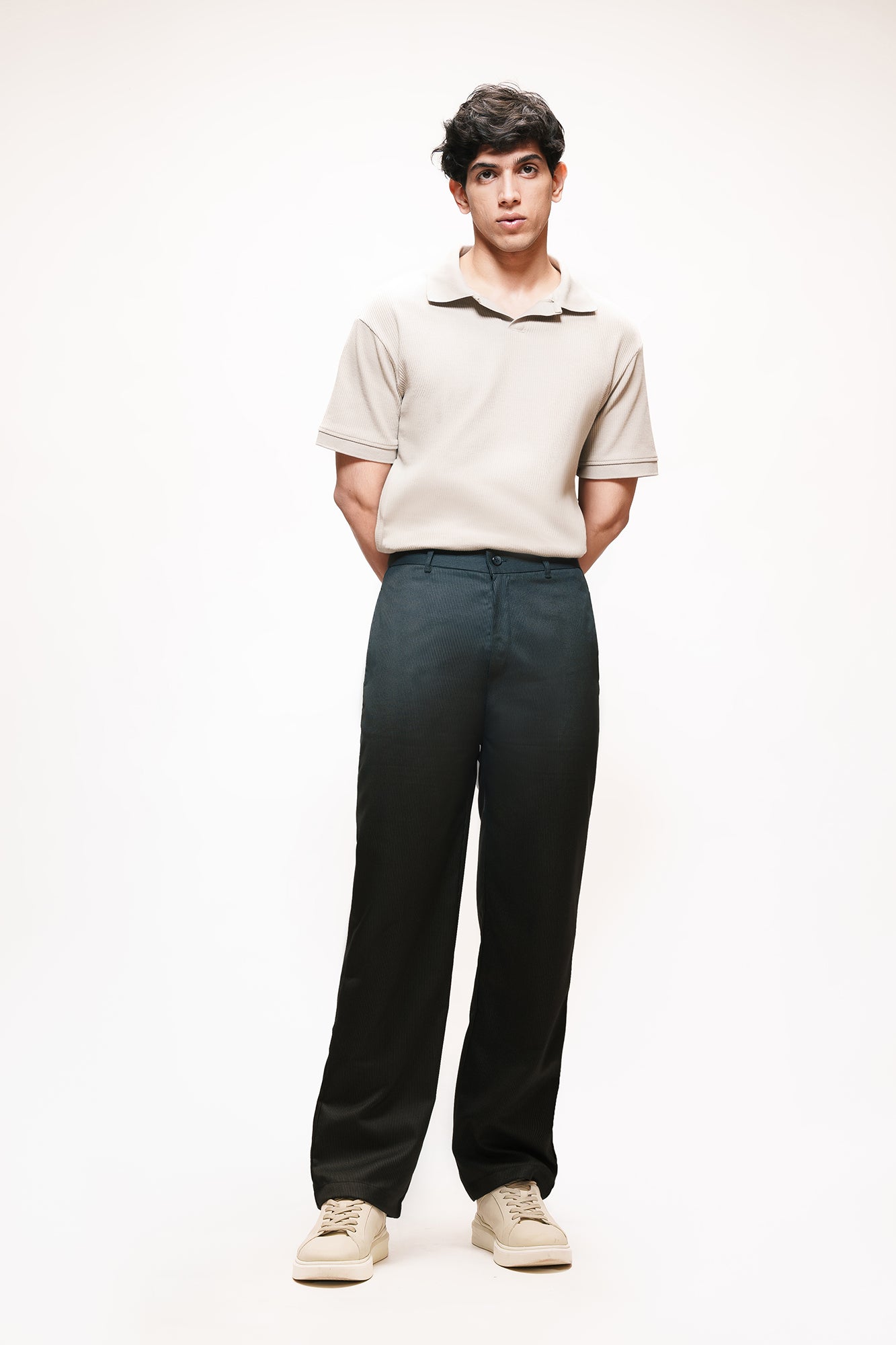 Timeless Black Men's Straight Pinstripe Pants