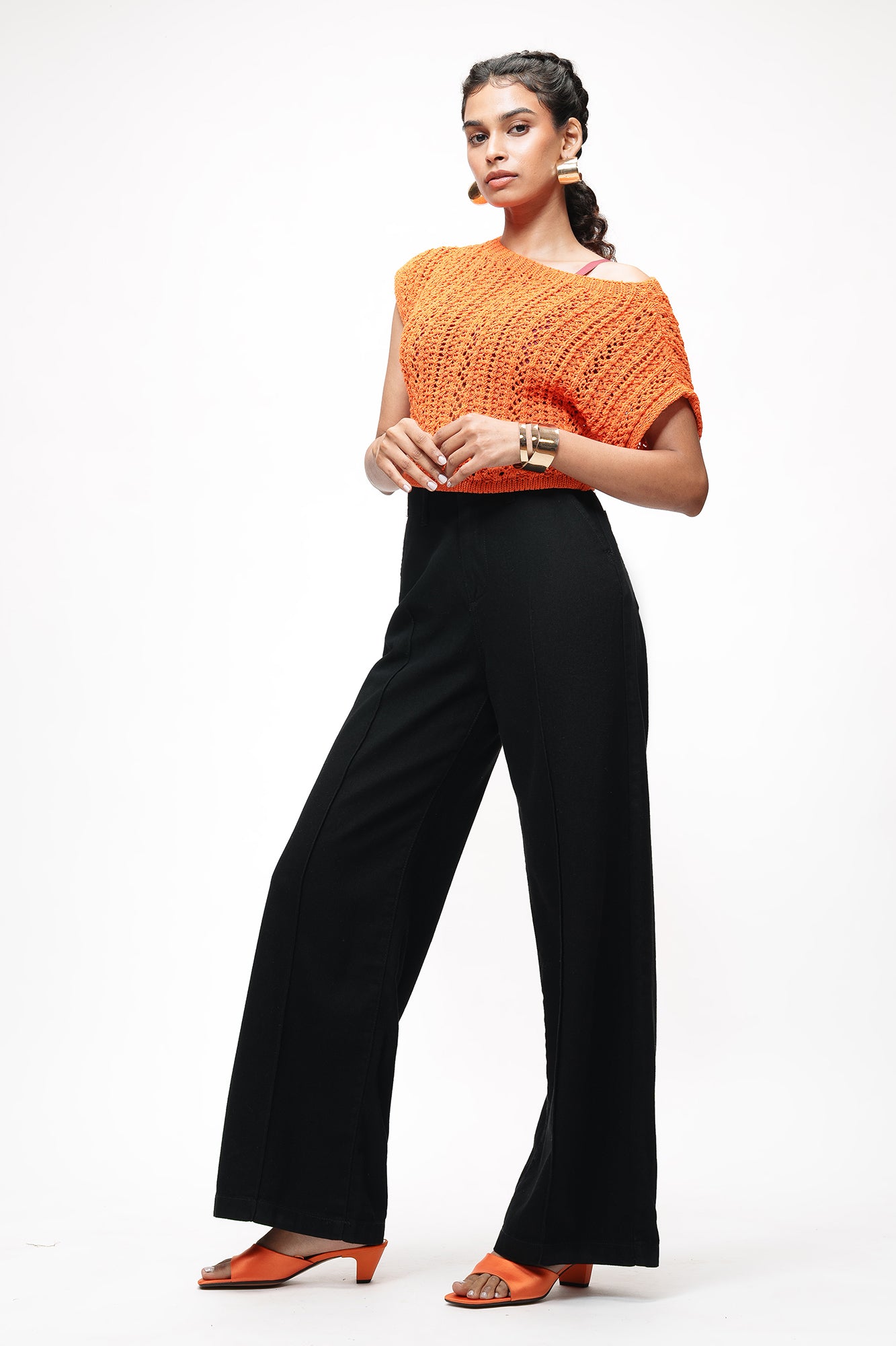 Lush Black Pintuck Straight Jeans