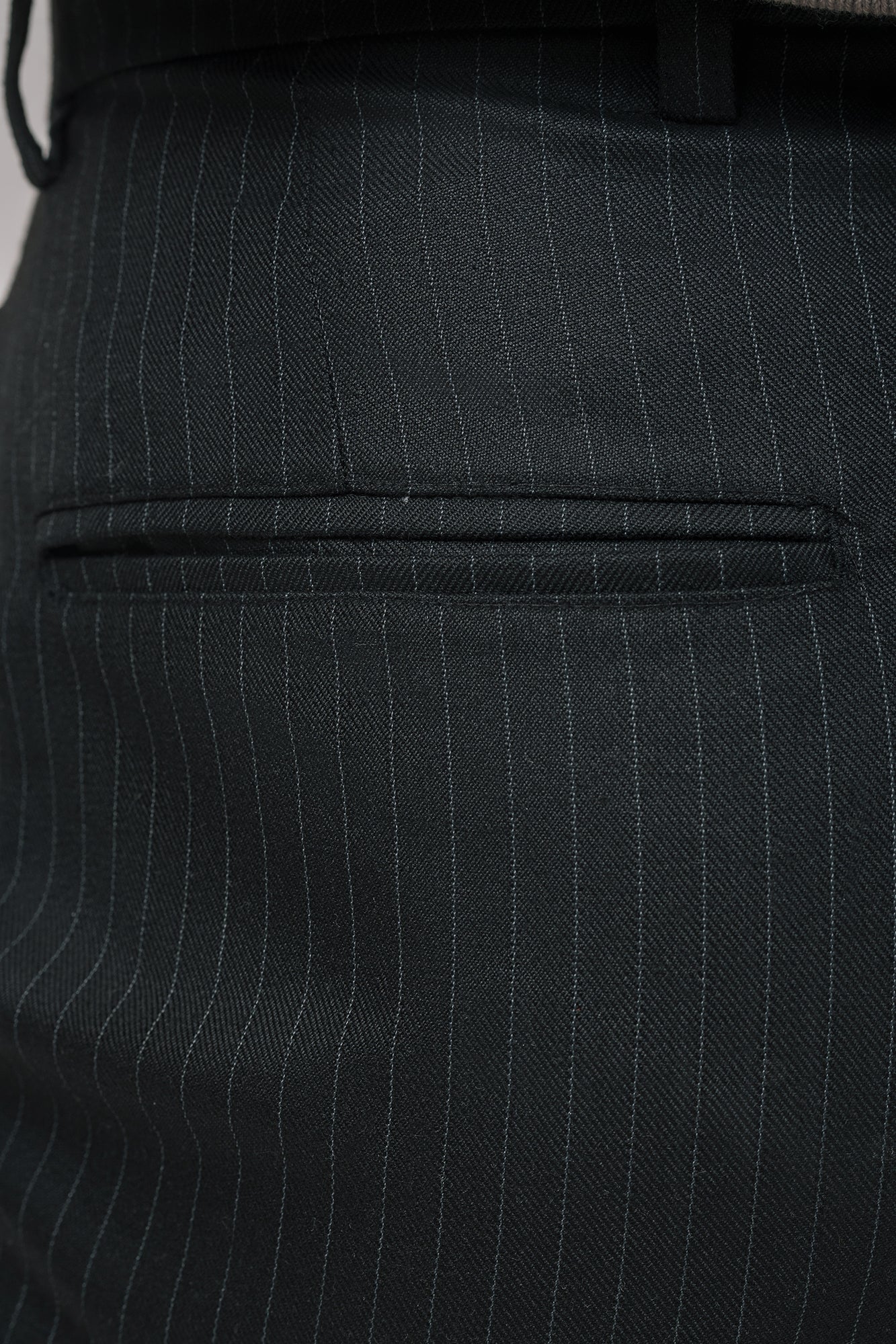 Dapper Black Men's Straight Pinstripe Pants