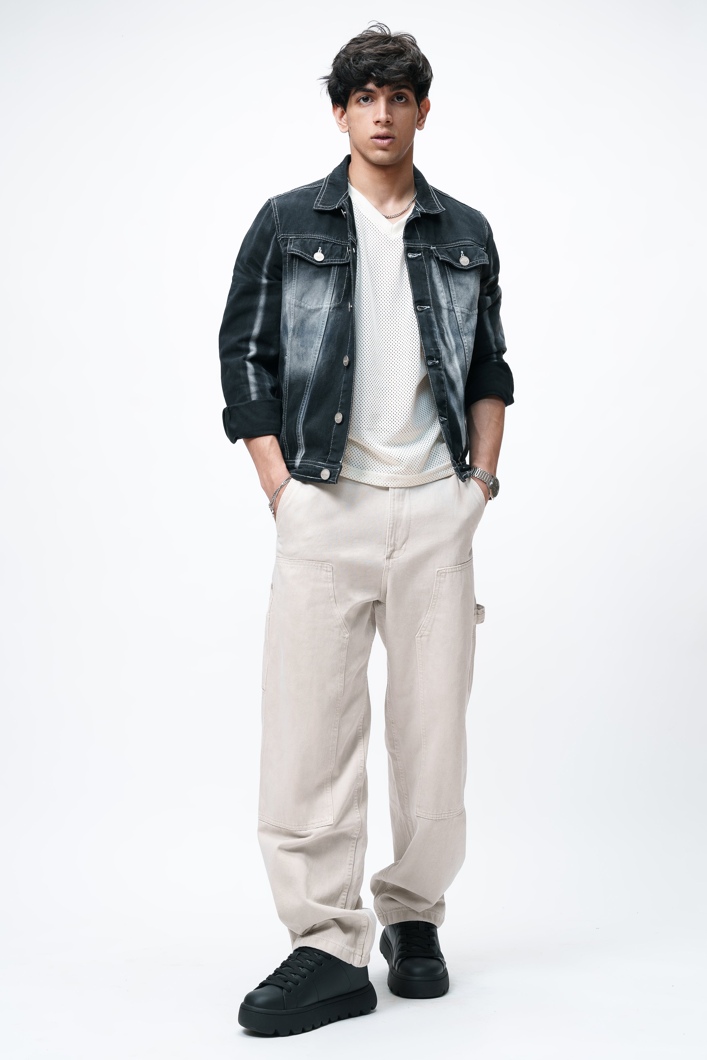 Shadow Fade Men's Denim Trucker Jacket