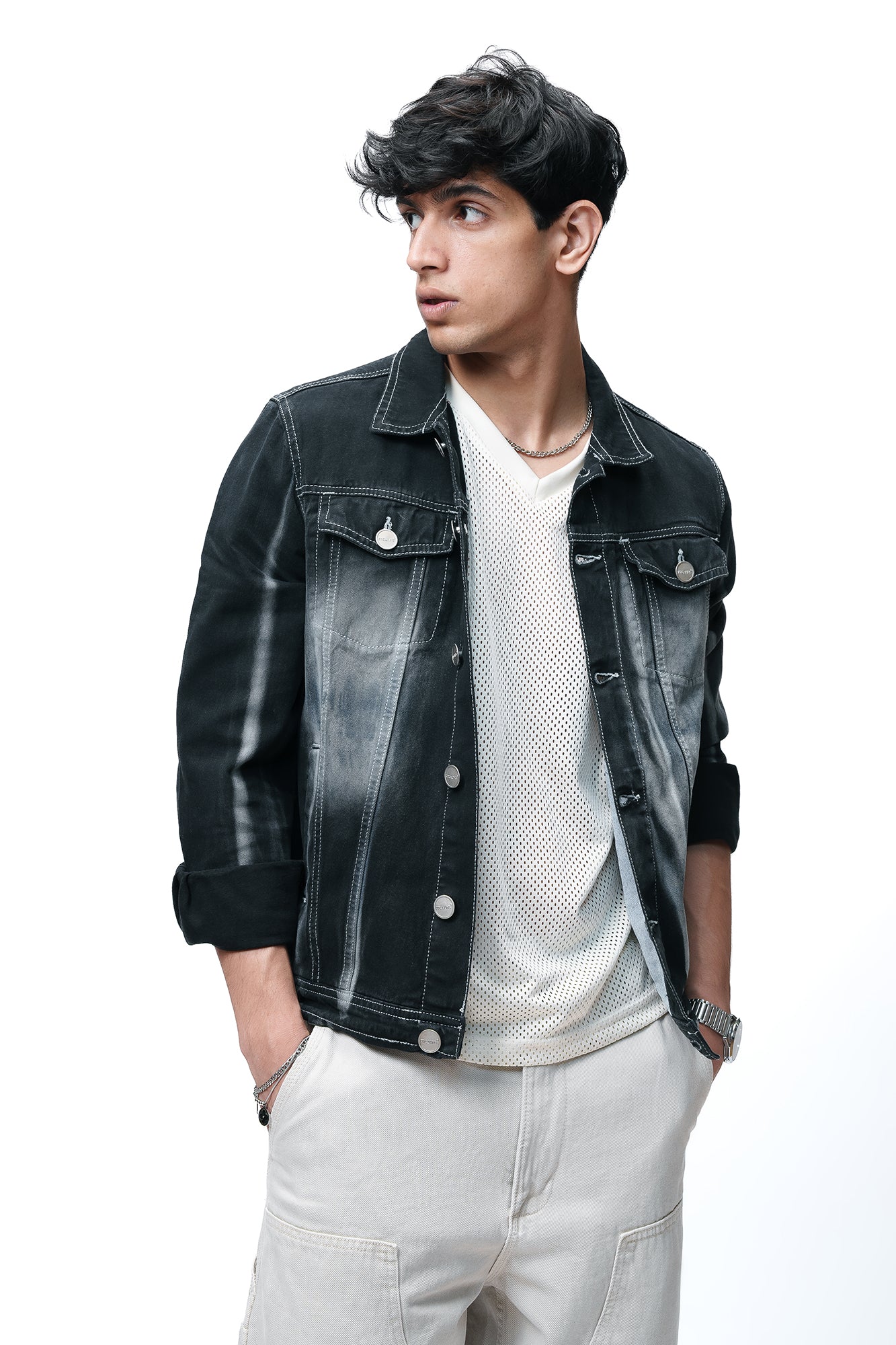 Shadow Fade Men's Denim Trucker Jacket