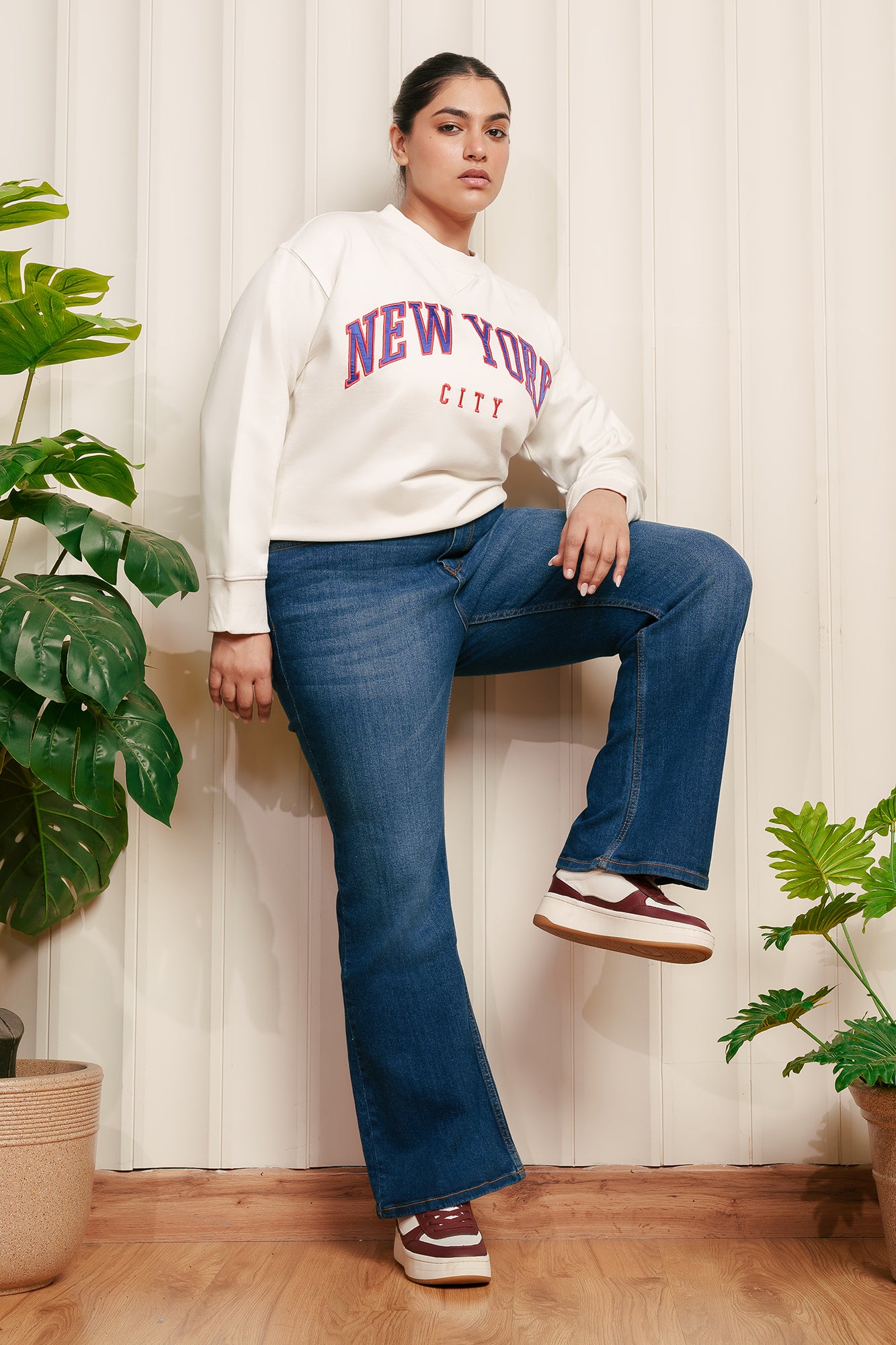 Curve Gym Baddie Indigo Bootcut Jeans