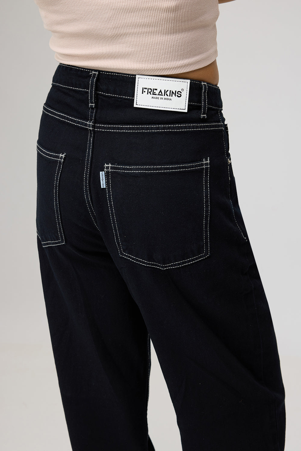 Black High-Rise Distressed Women's Straight Leg Jeans