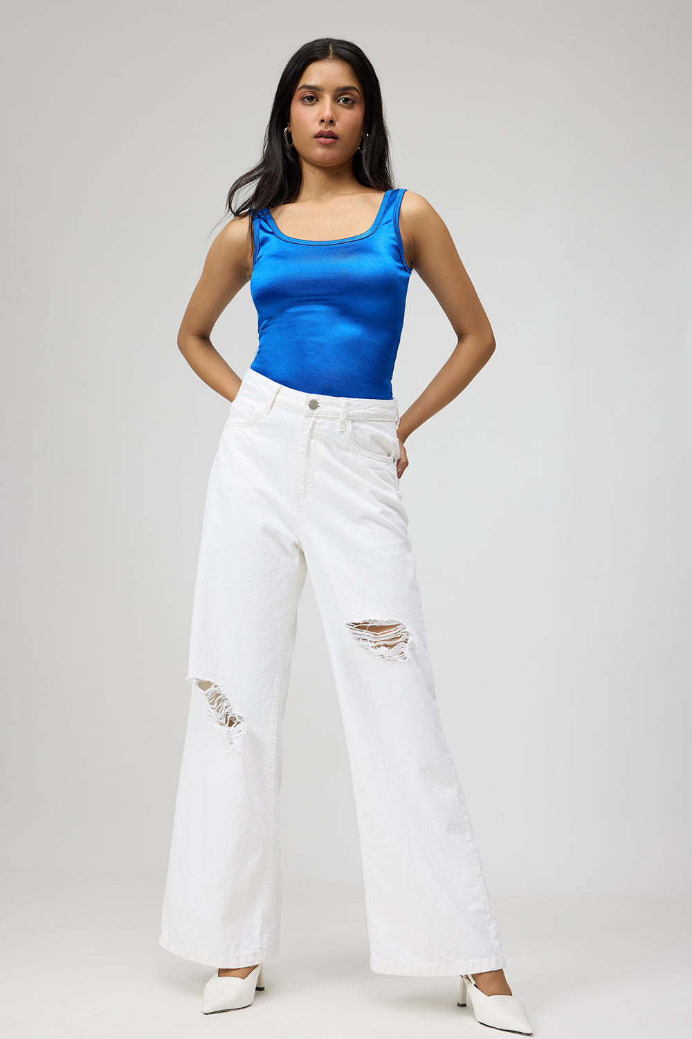 Metallic Blue Bodysuit