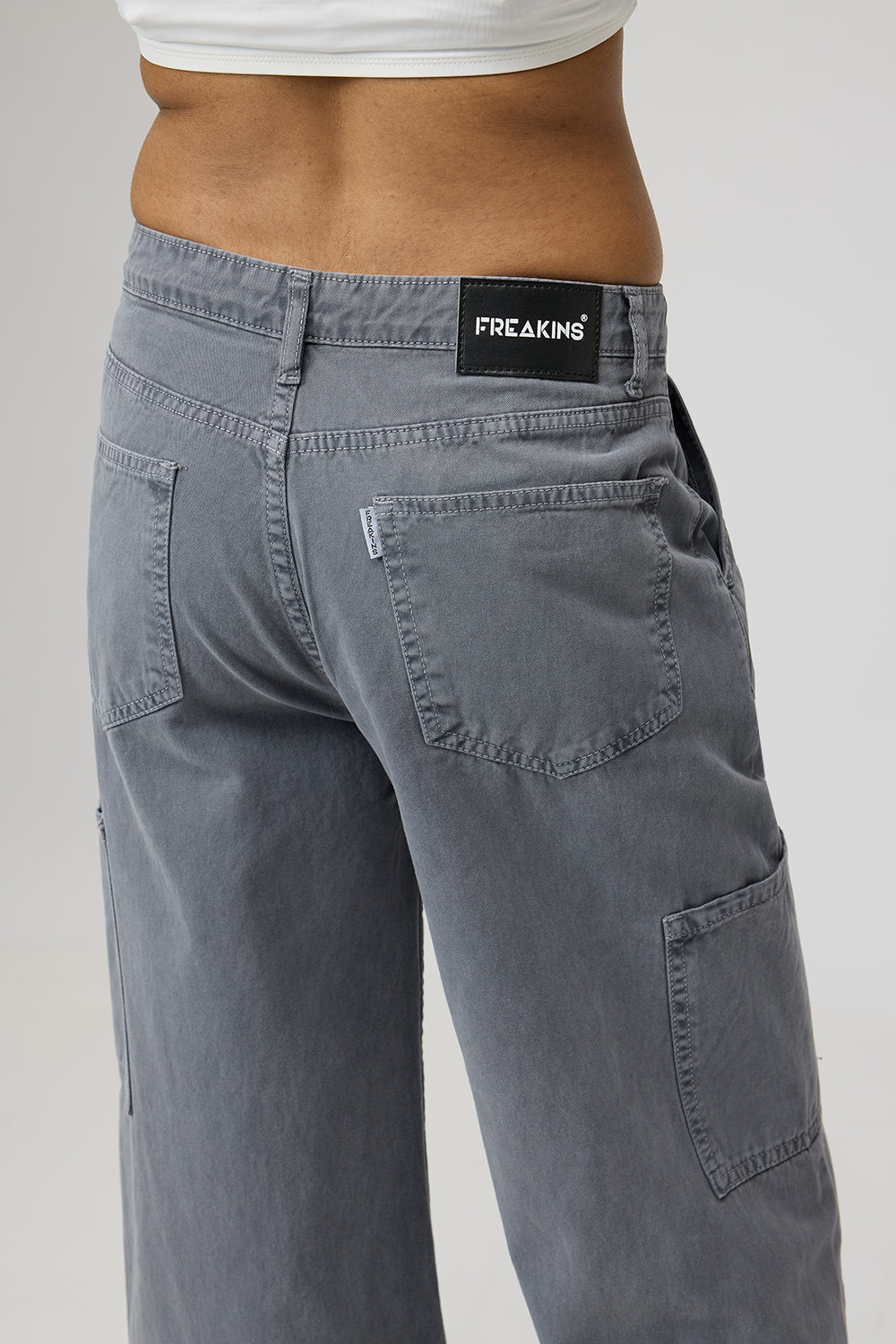 Gravel Grey Women's Straight Cargo Jeans