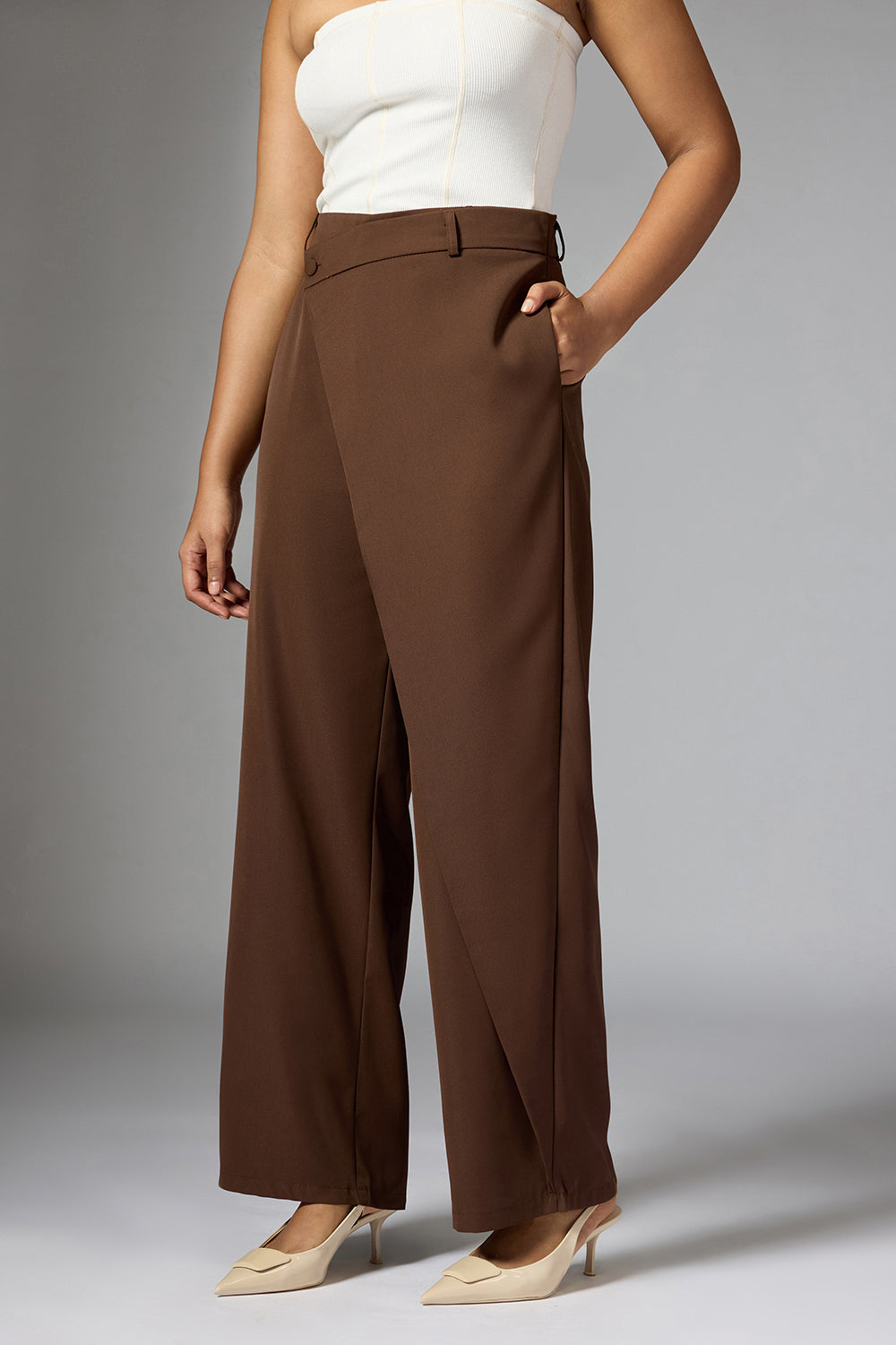 Brunette Wrap Around Trousers