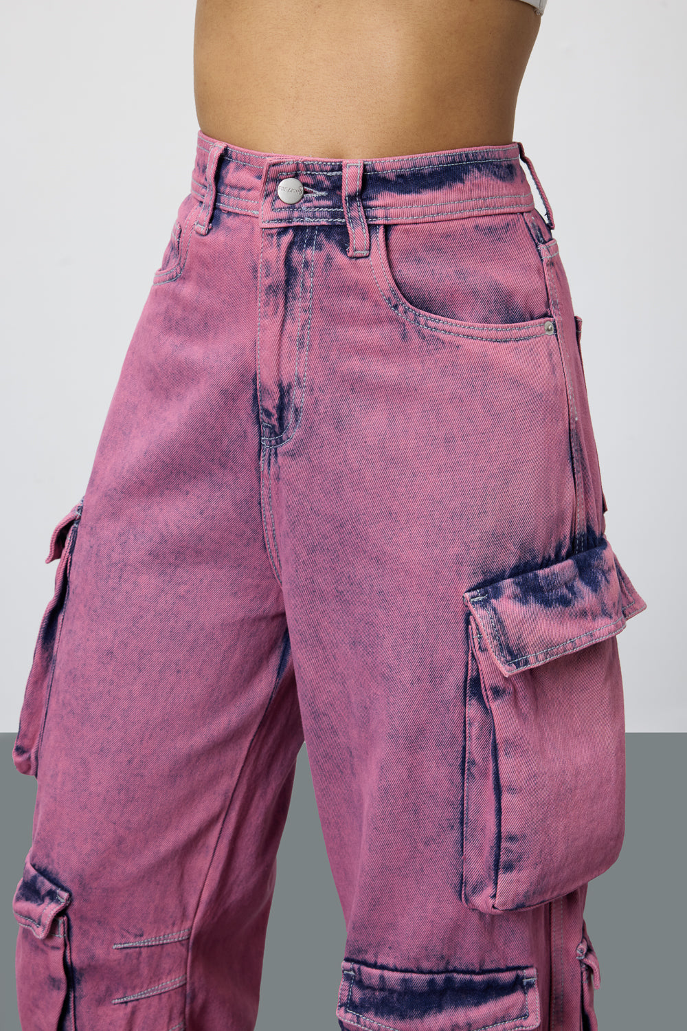 Blush Women's Baggy Straight Cargo Jeans