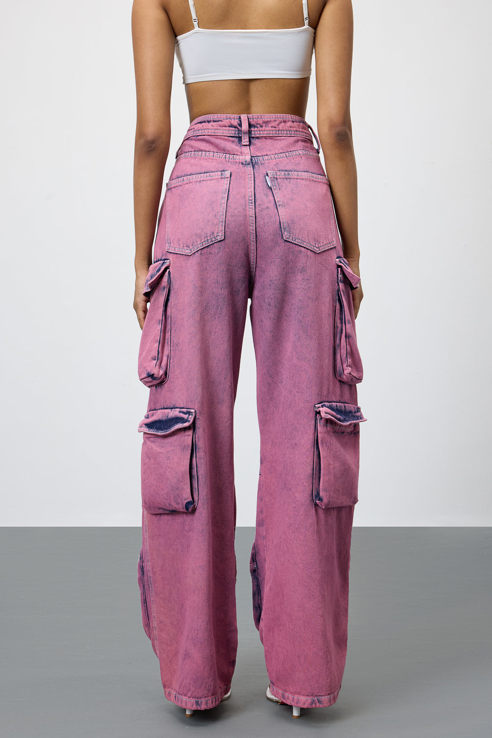 Blush Women's Baggy Straight Cargo Jeans