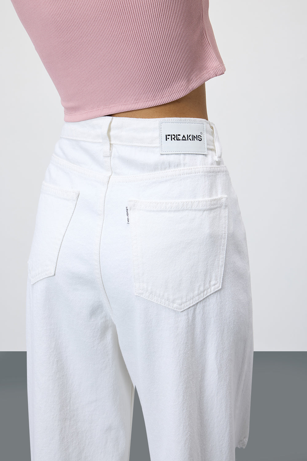 Pearl White Ripped Women's Wide Leg Jeans
