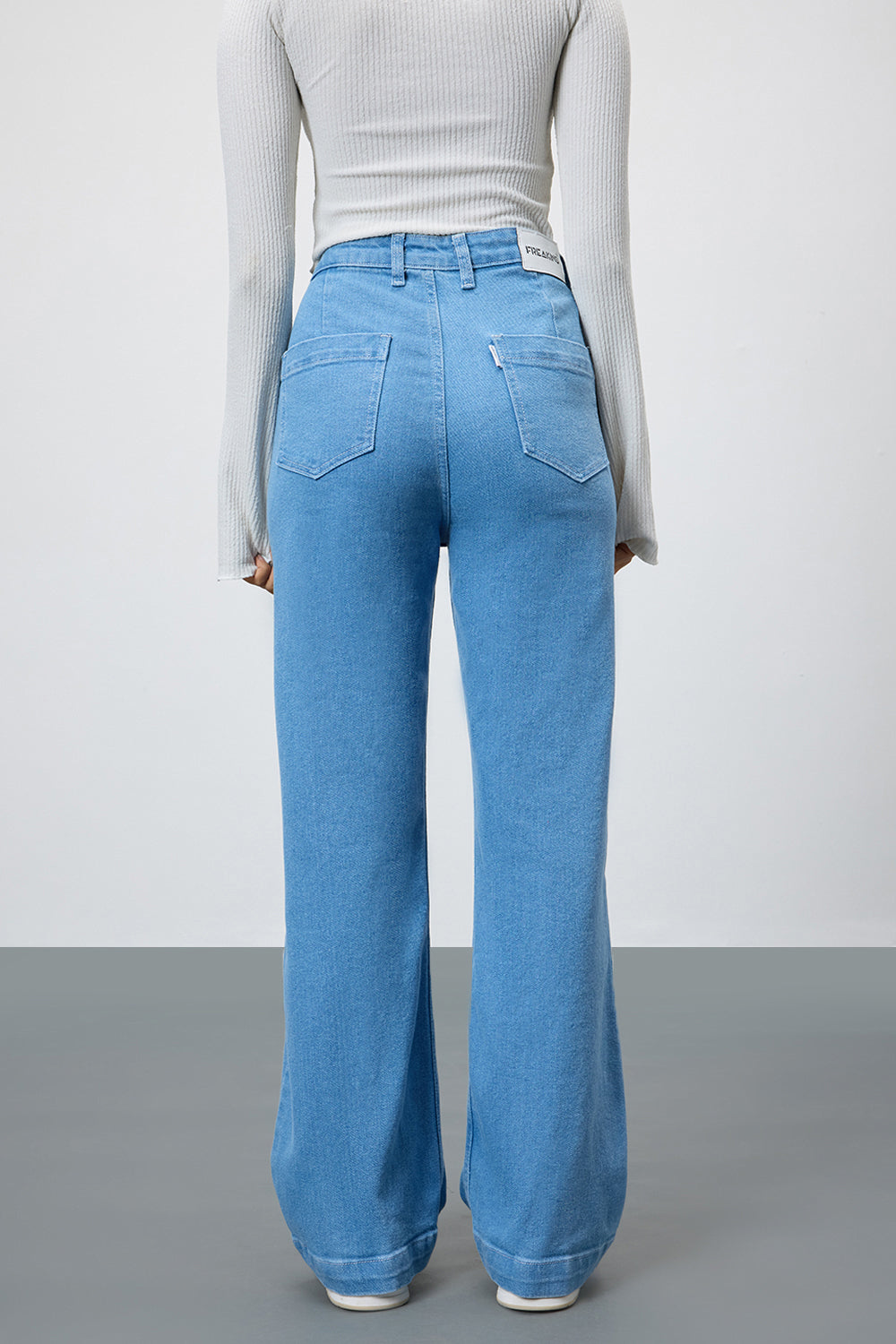 Coastal Breeze Blue High-Waist Pocketed Women's Bootcut Jeans