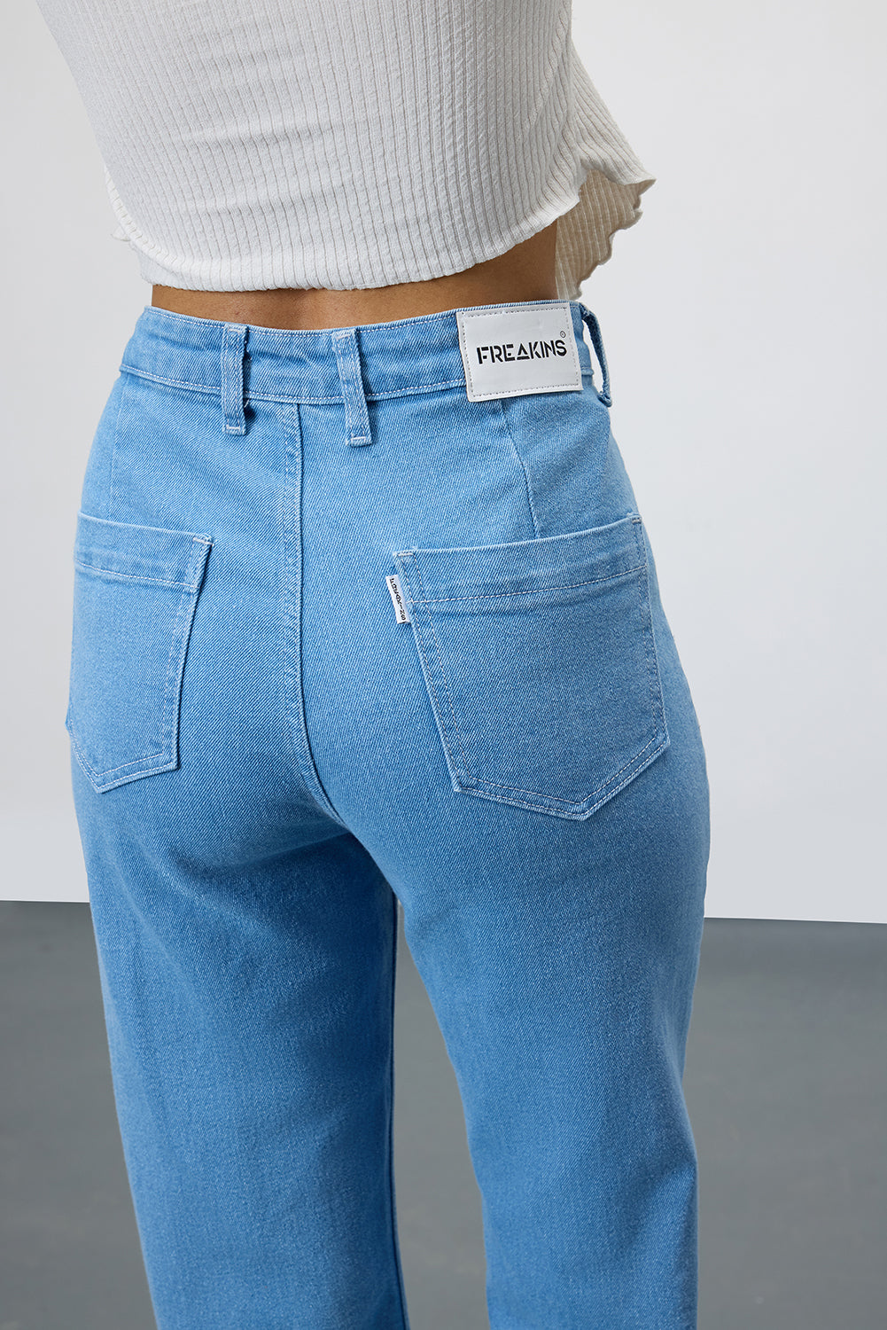 Coastal Breeze Blue High-Waist Pocketed Women's Bootcut Jeans