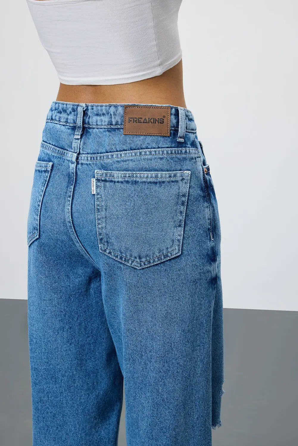 Grunge Blue Ripped Women's Straight Jeans