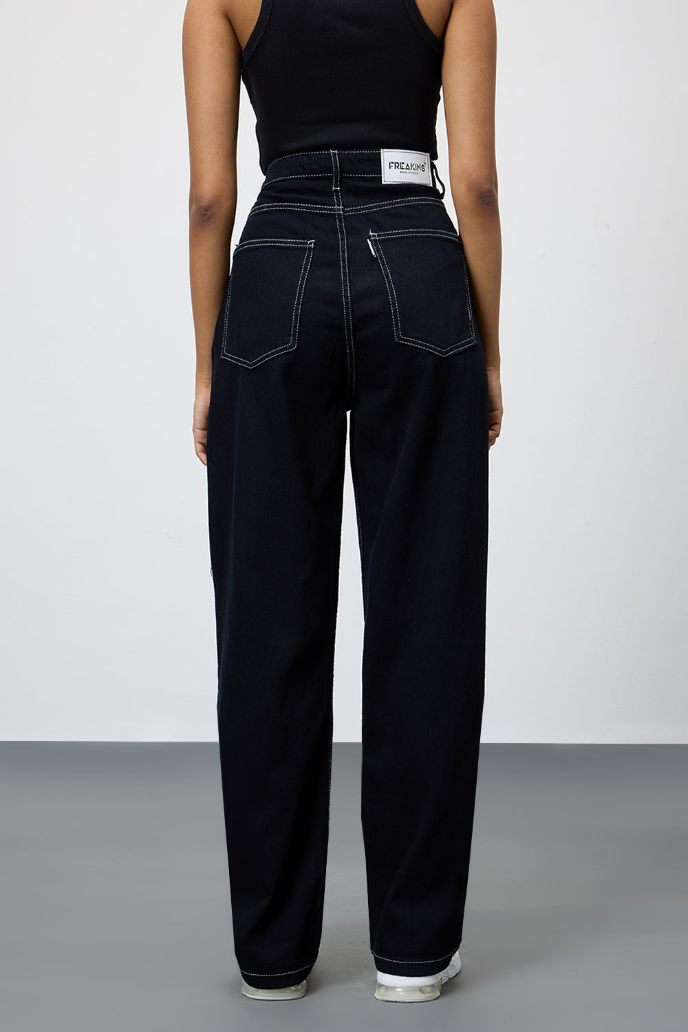 Shadow Black Ripped Women's Straight Leg Jeans
