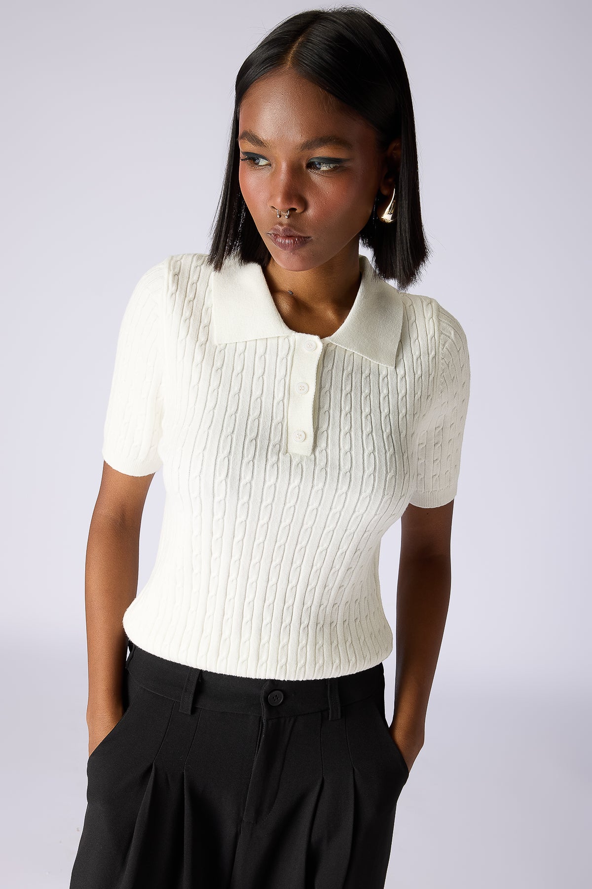 Knit polo womens on sale