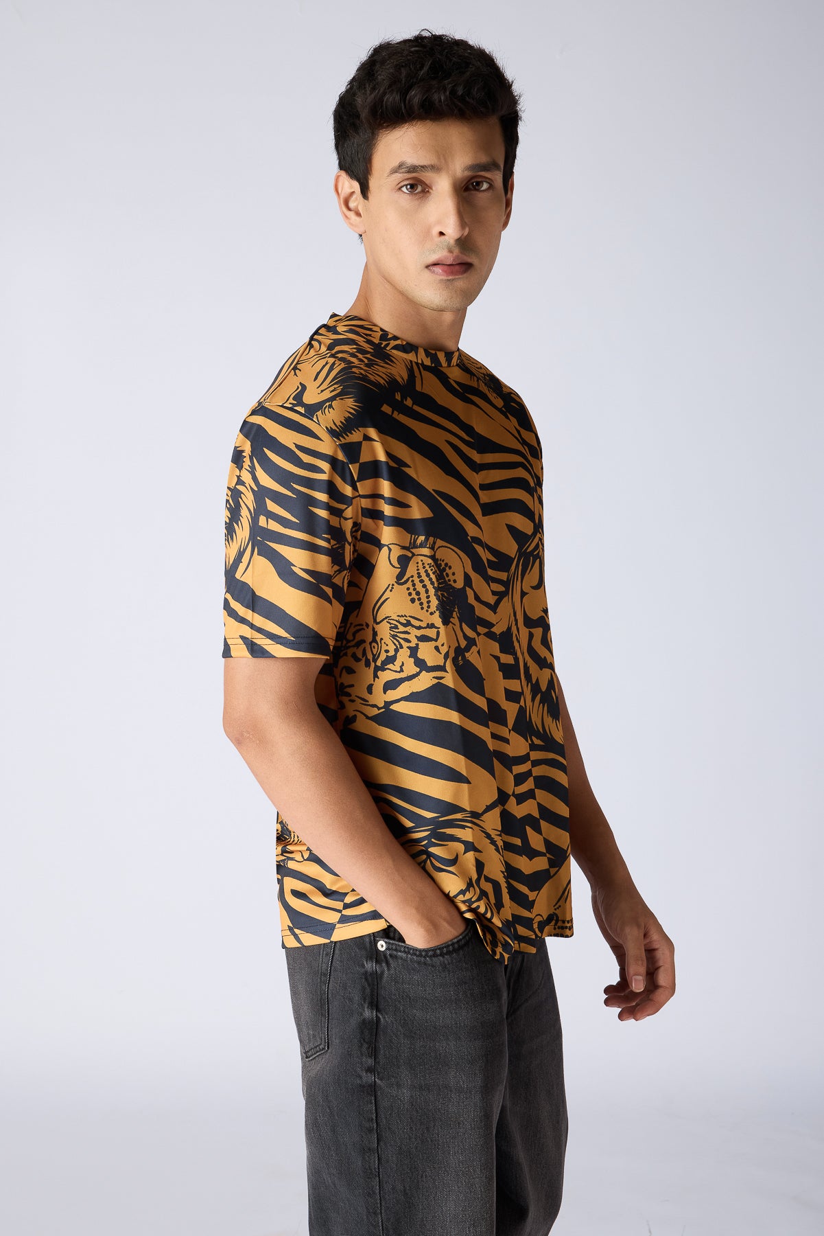 Printed Men's T-Shirt-Tiger