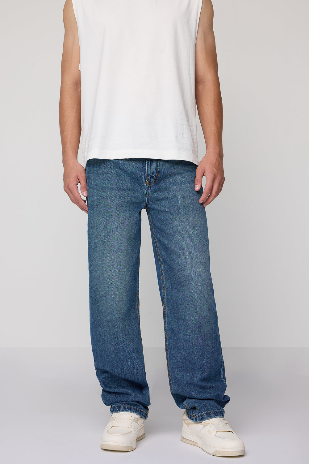 Misty Indigo Men's Baggy Straight Jeans