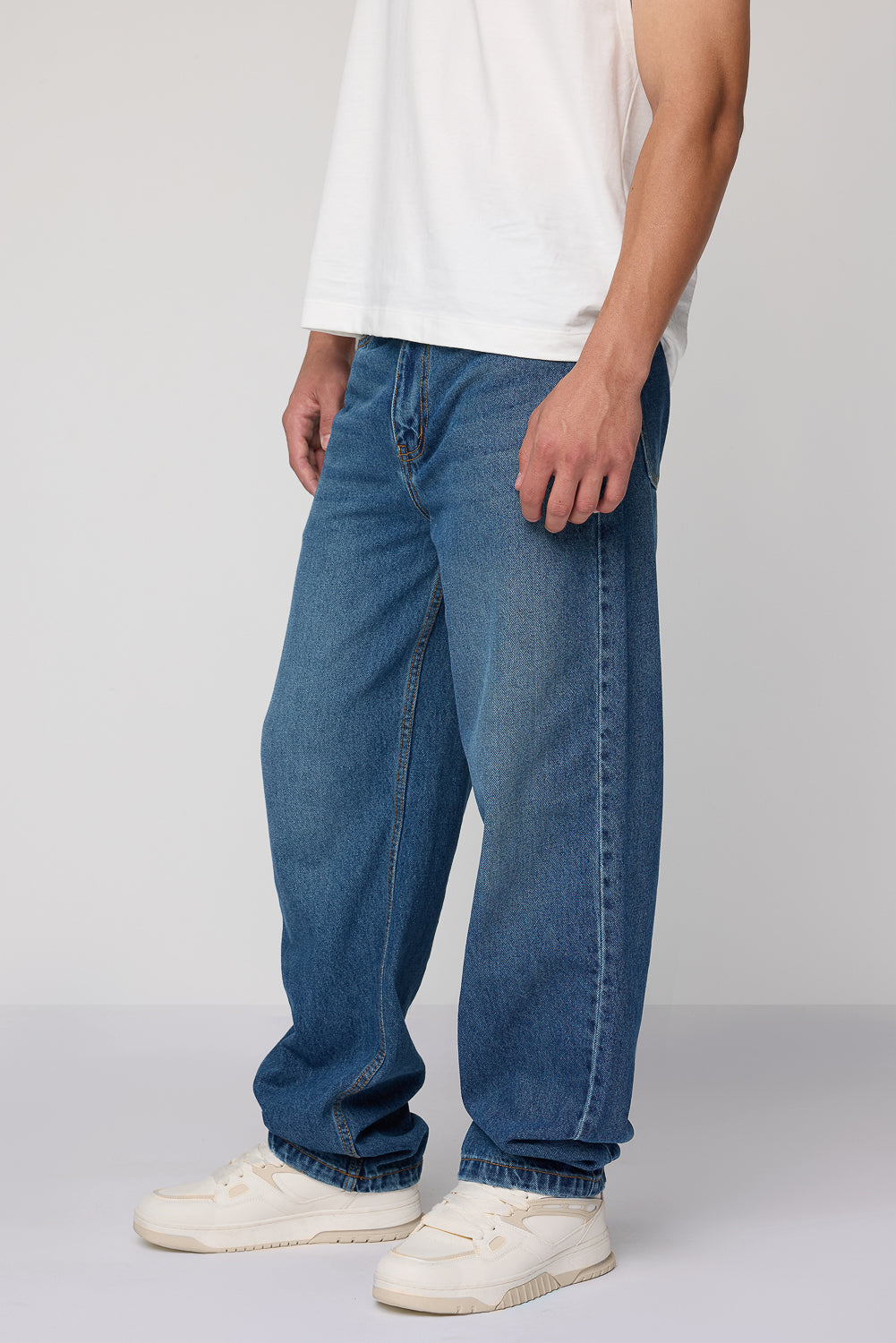 Misty Indigo Men's Baggy Straight Jeans