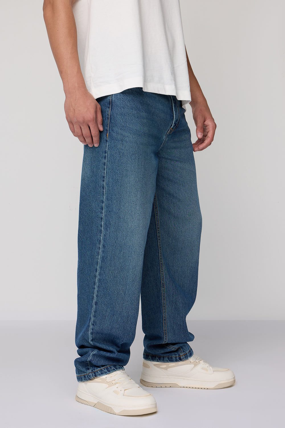 Misty Indigo Men's Baggy Straight Jeans