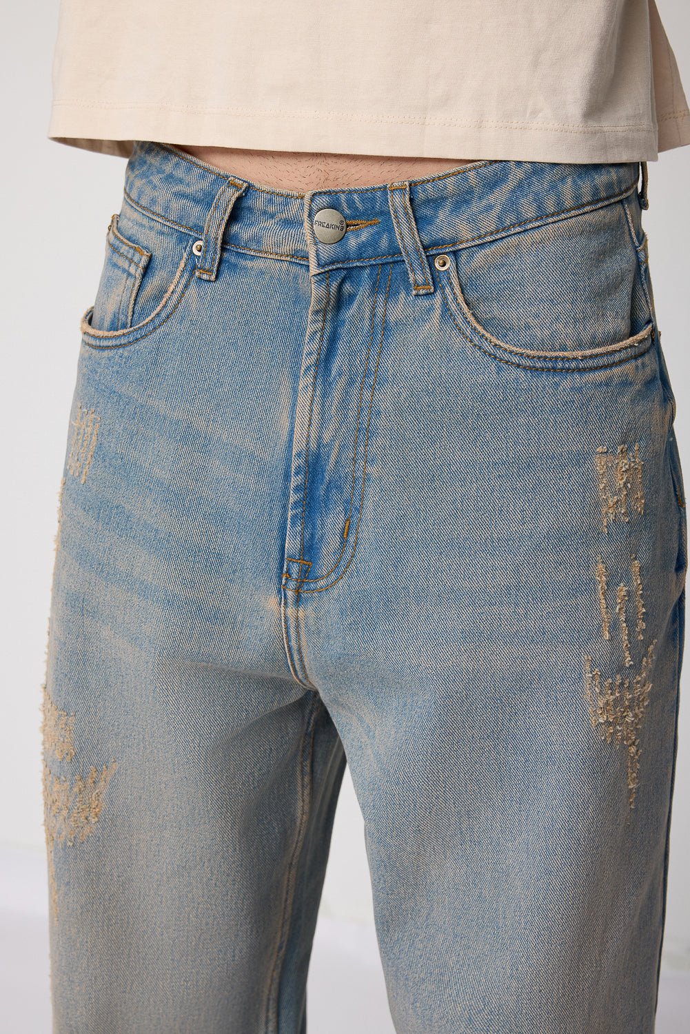 Calm Blue Men's Baggy Straight Fit Jeans
