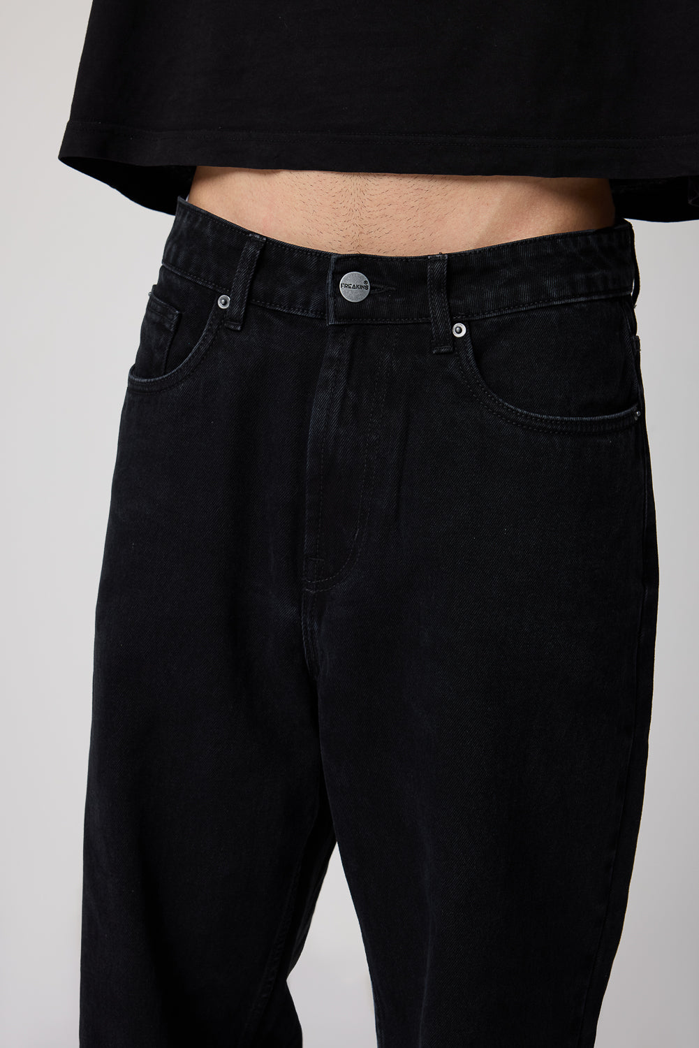 Shaded Black Men's Baggy Straight Jeans
