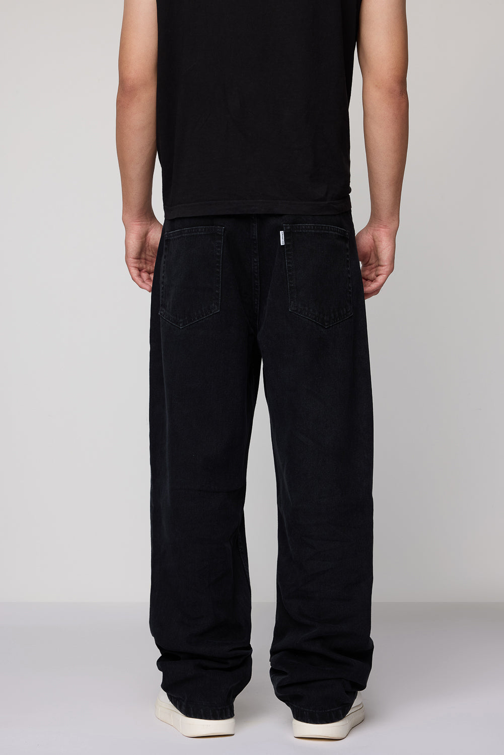 Shaded Black Men's Baggy Straight Jeans