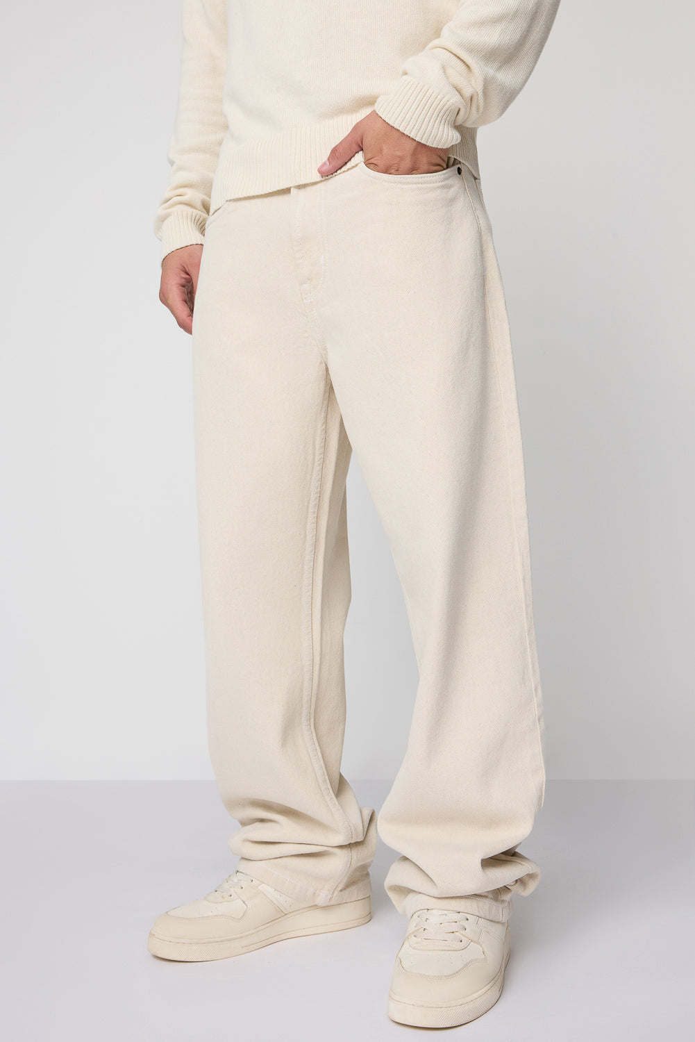 Ivory Men's Baggy Straight Fit Jeans