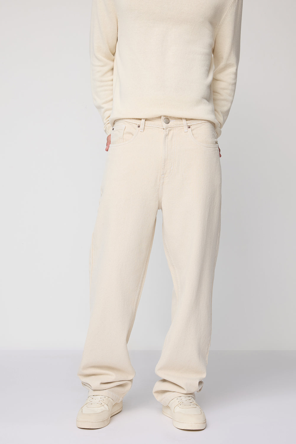 Ivory Men's Baggy Straight Fit Jeans