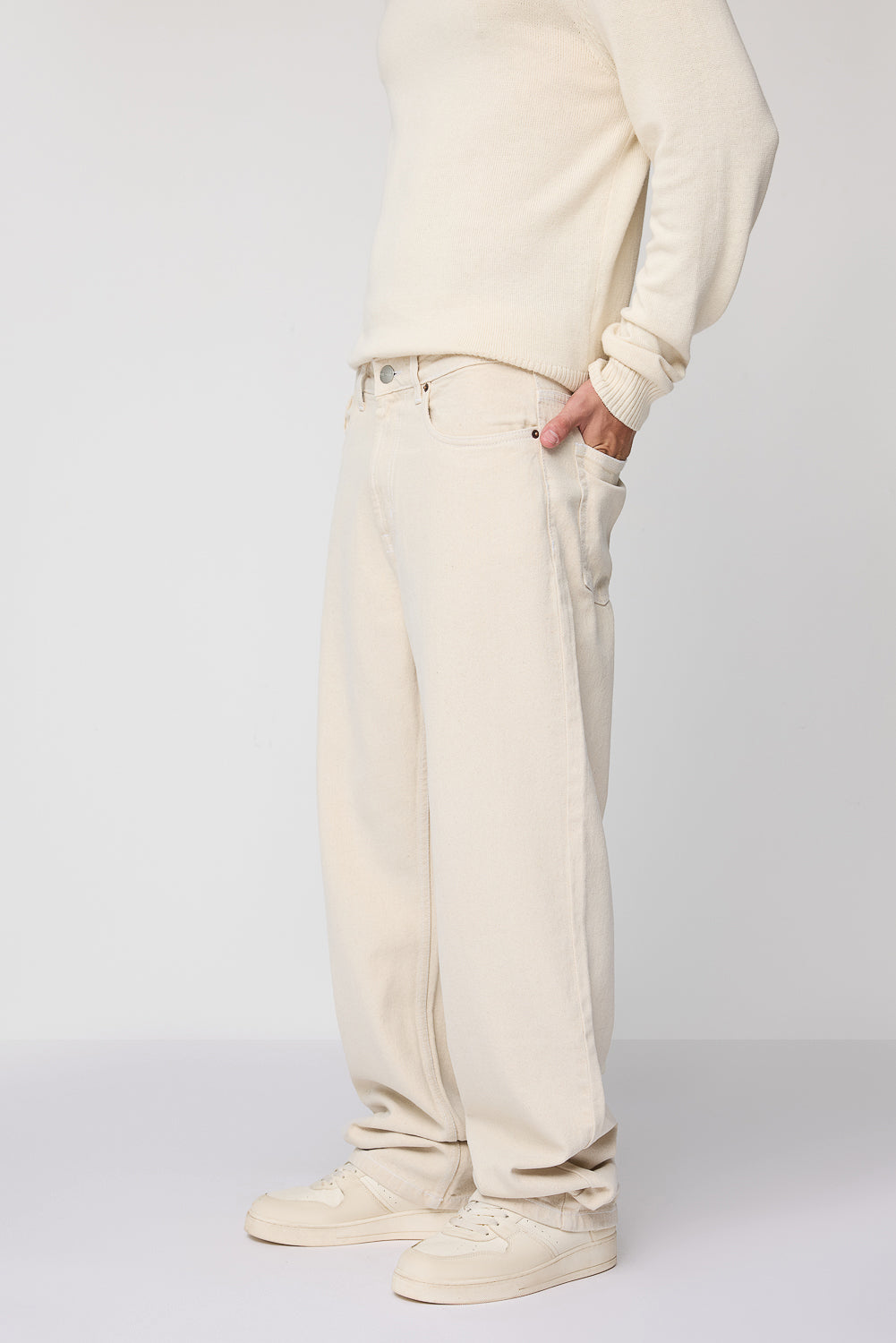 Ivory Men's Baggy Straight Fit Jeans