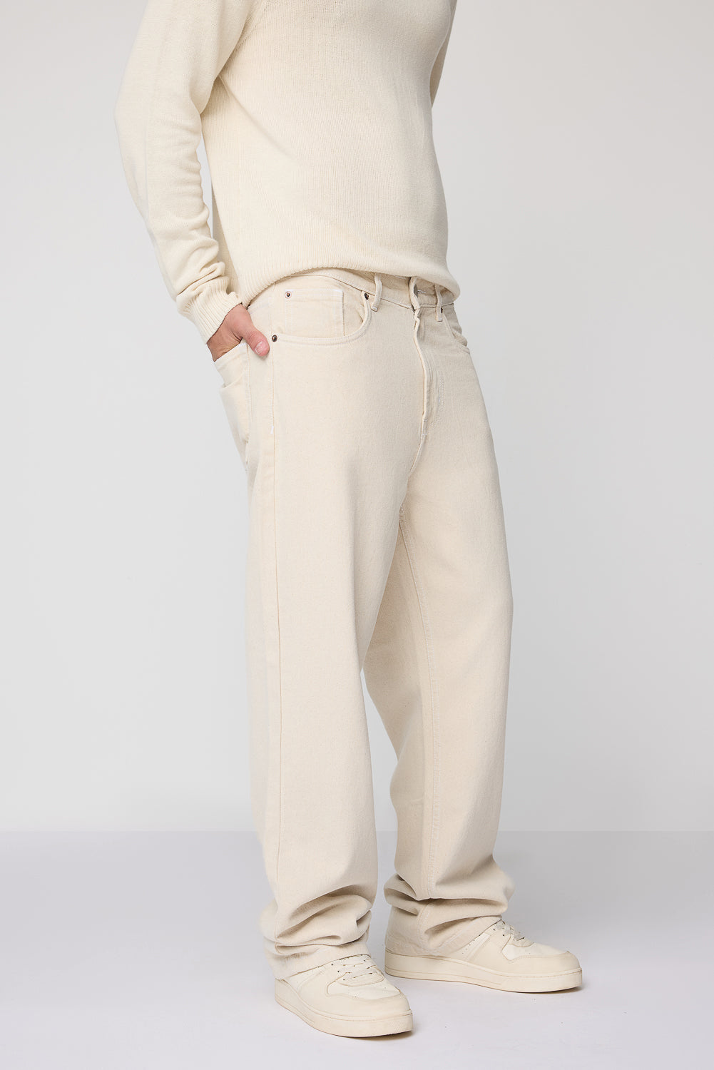 Ivory Men's Baggy Straight Fit Jeans