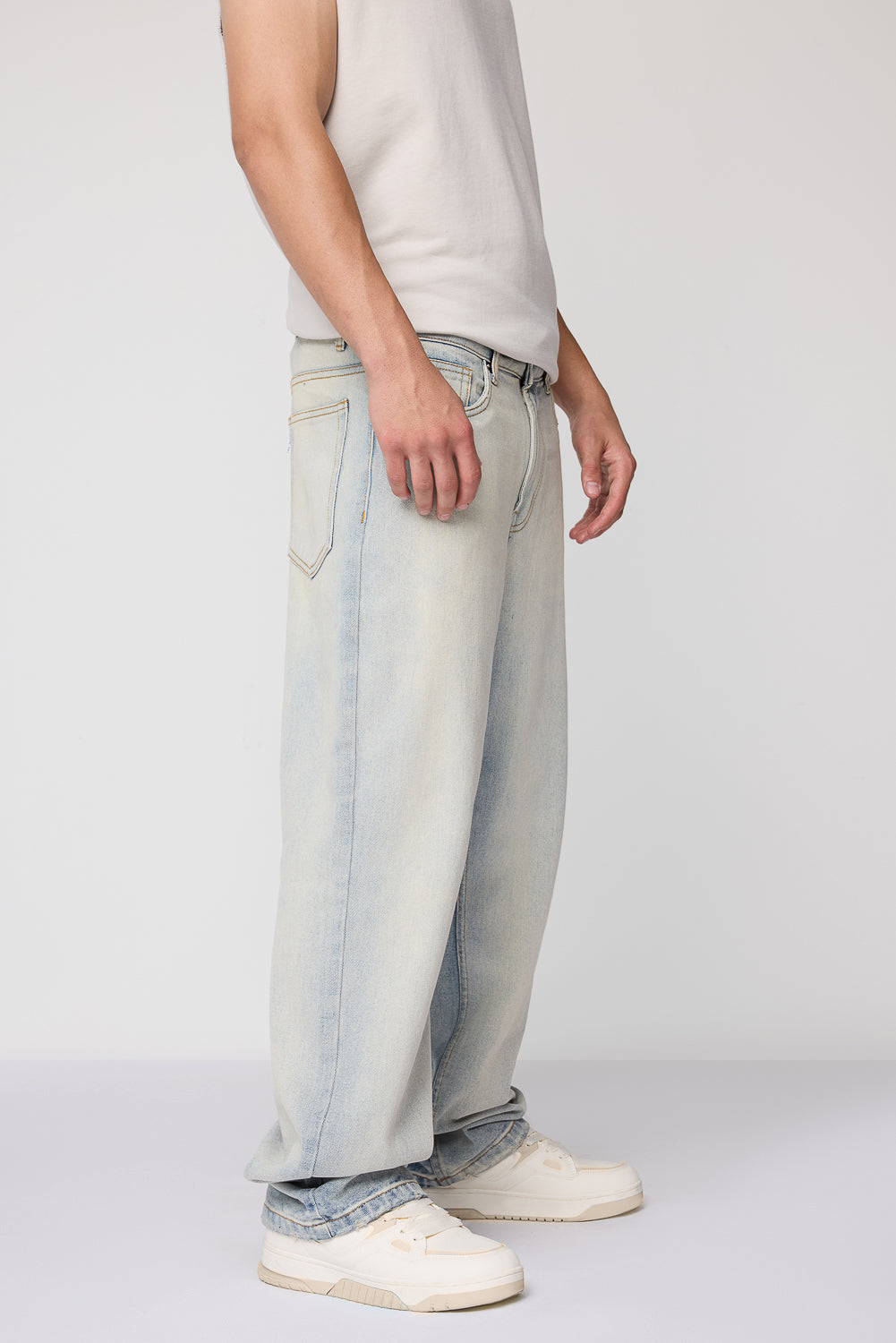 Urban Wash Blue Men's Baggy Straight Jeans