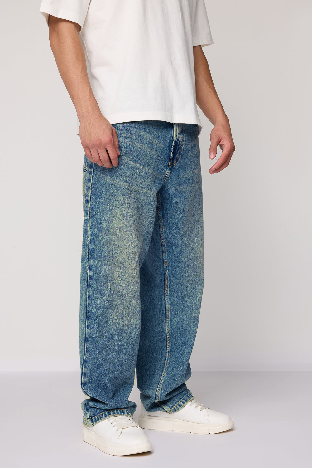 Blue Azure Men's Baggy Straight Cut Jeans