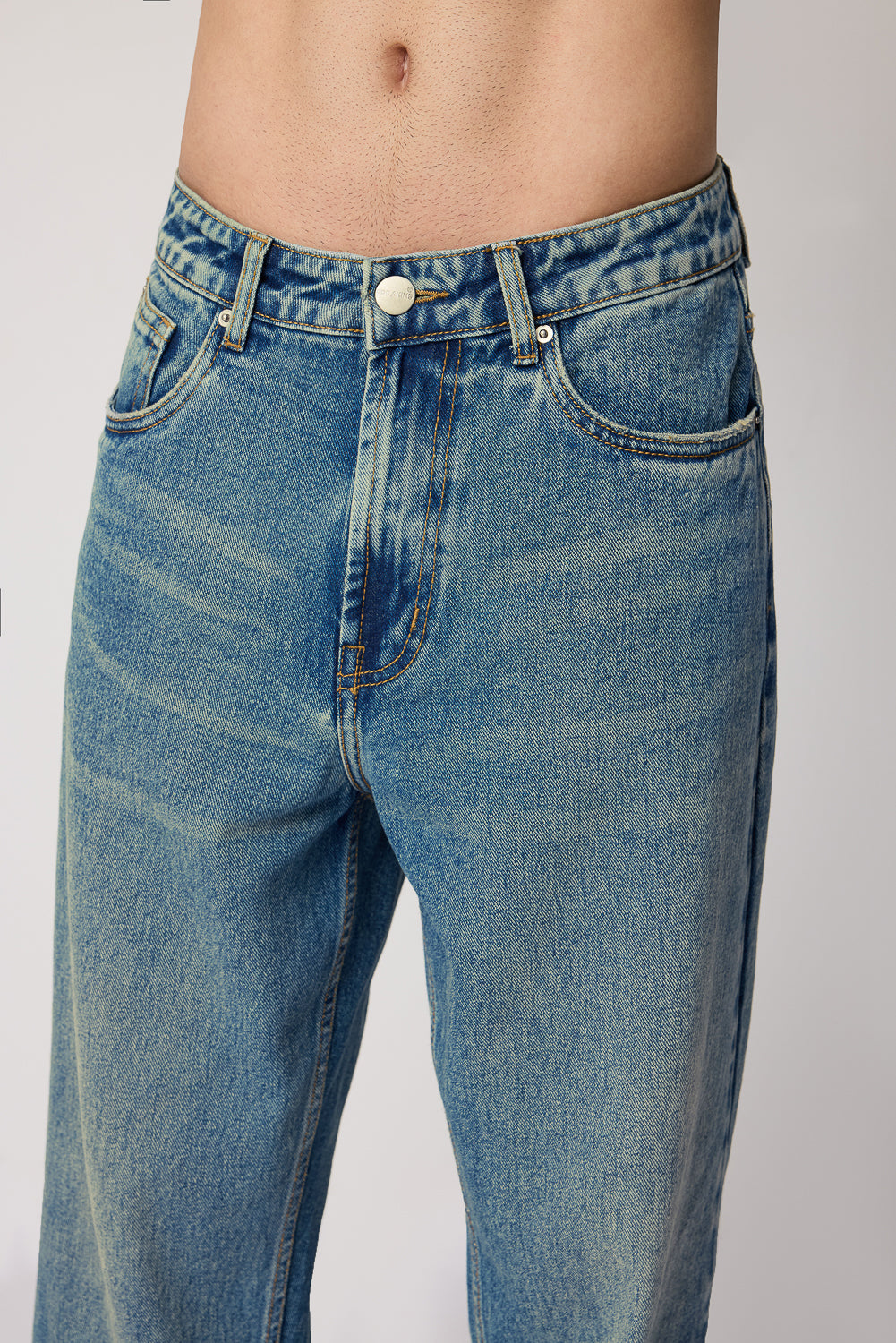 Blue Azure Men's Baggy Straight Cut Jeans