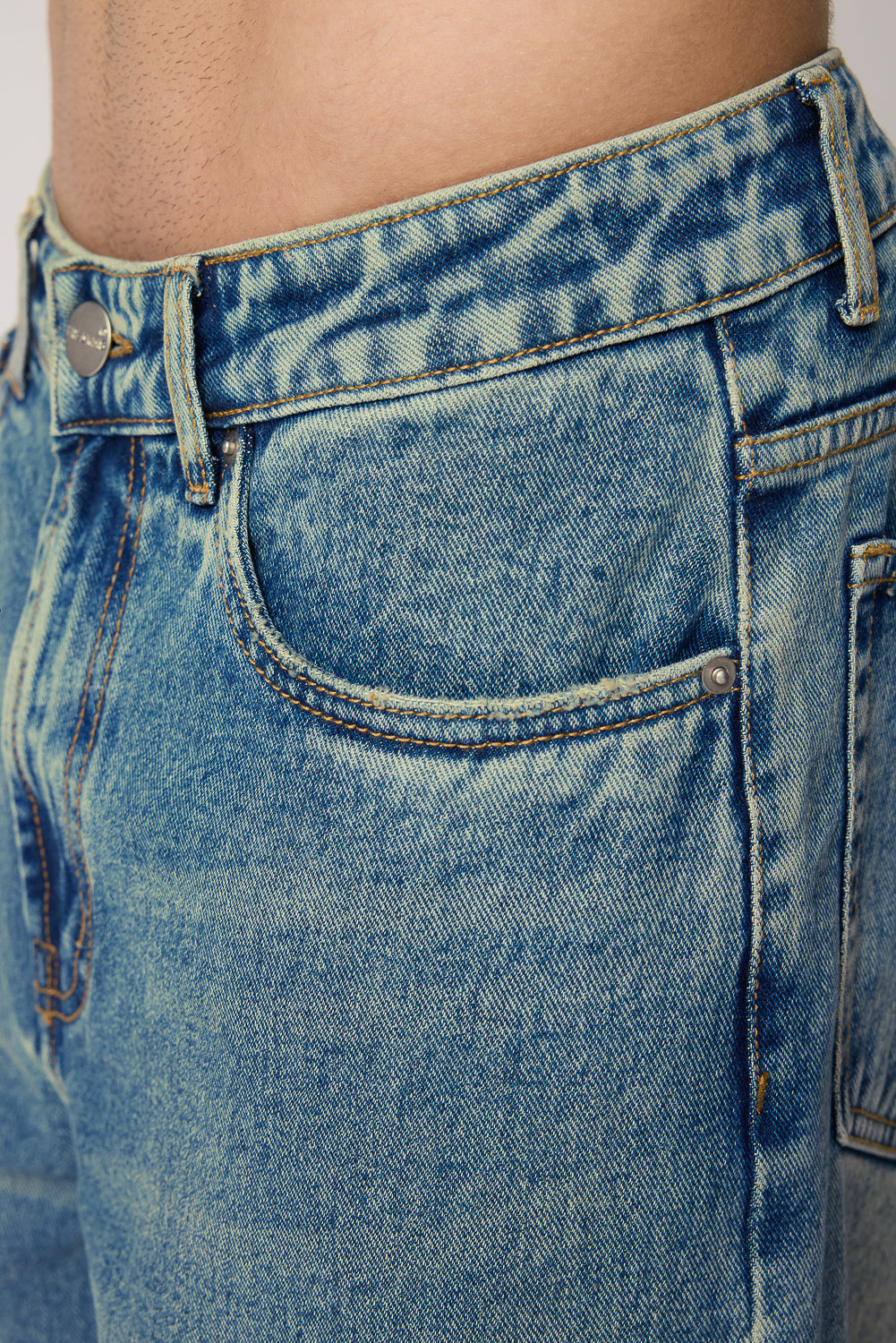 Blue Azure Men's Baggy Straight Cut Jeans