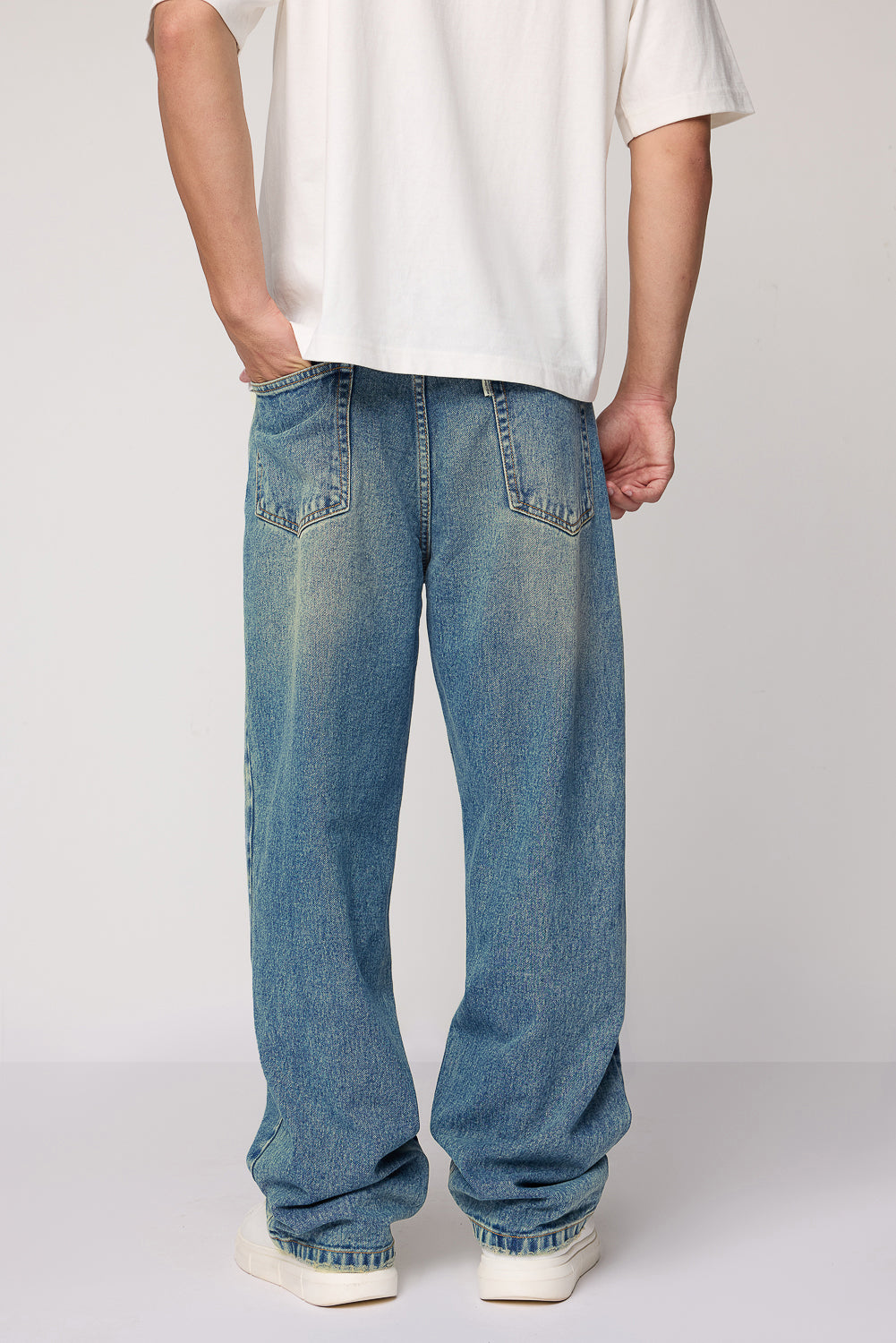 Blue Azure Men's Baggy Straight Cut Jeans