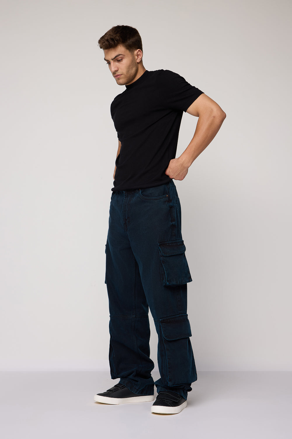 Sea Moss Utility Men's Baggy Straight Cargo Jeans