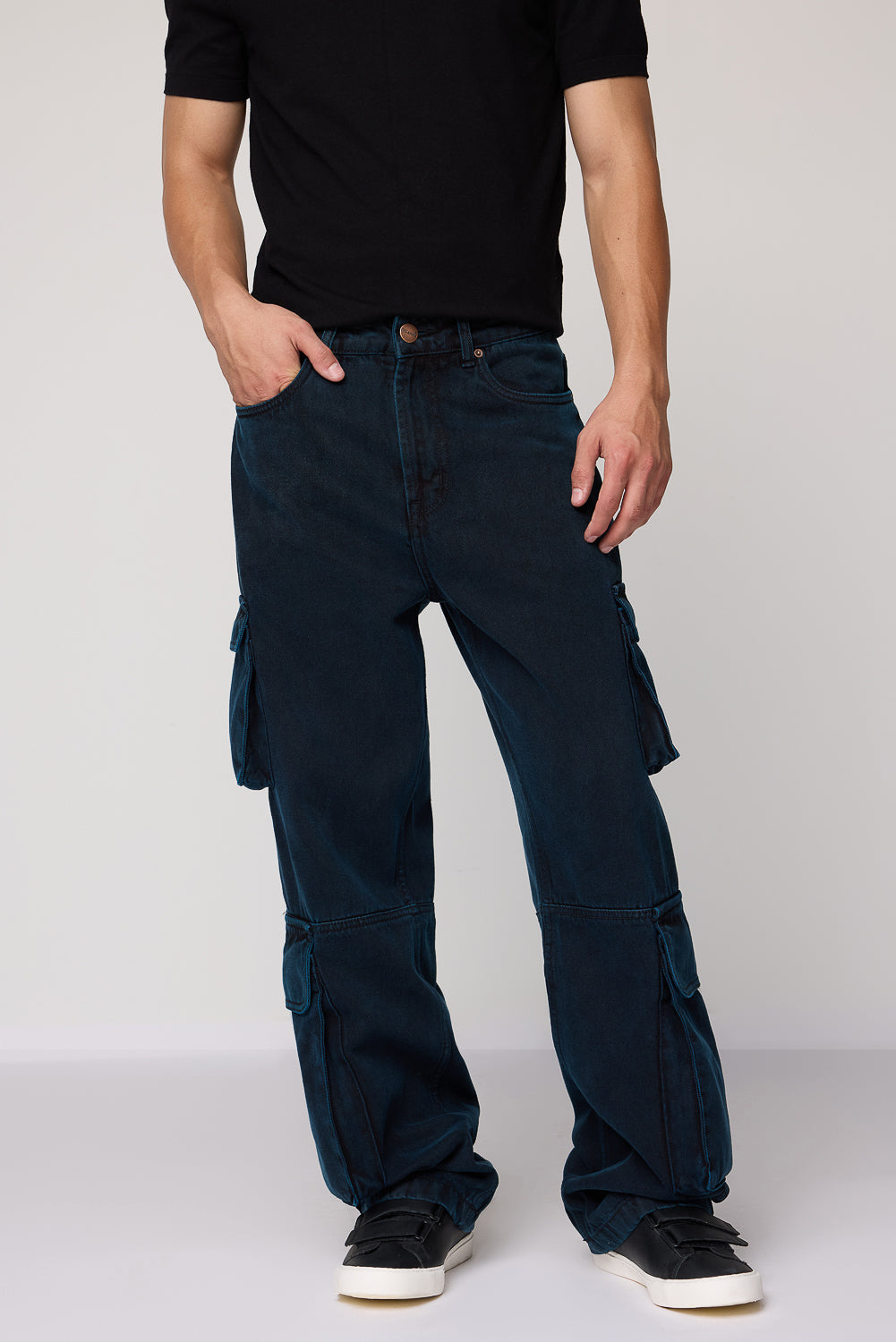 Sea Moss Utility Men's Baggy Straight Cargo Jeans