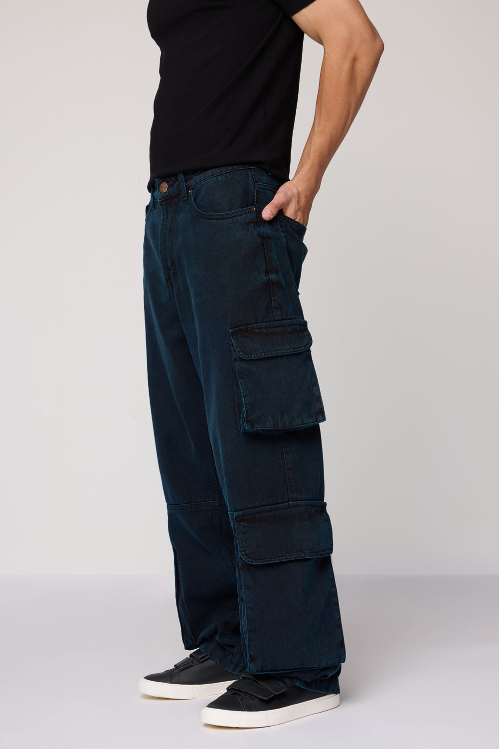 Sea Moss Utility Men's Baggy Straight Cargo Jeans
