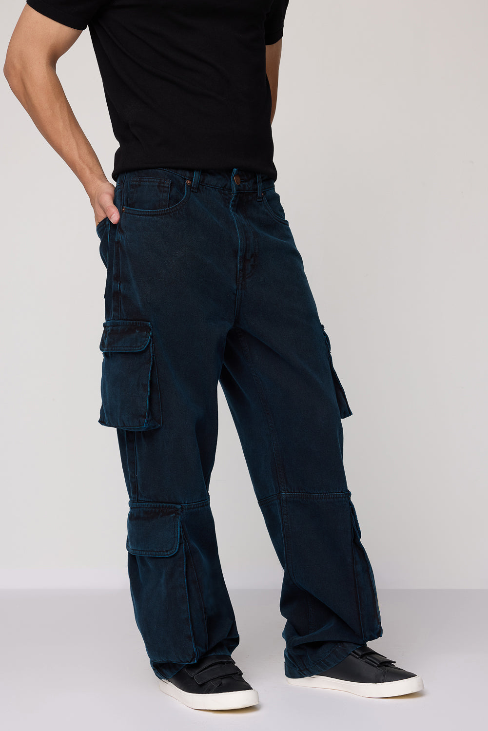 Sea Moss Utility Men's Baggy Straight Cargo Jeans