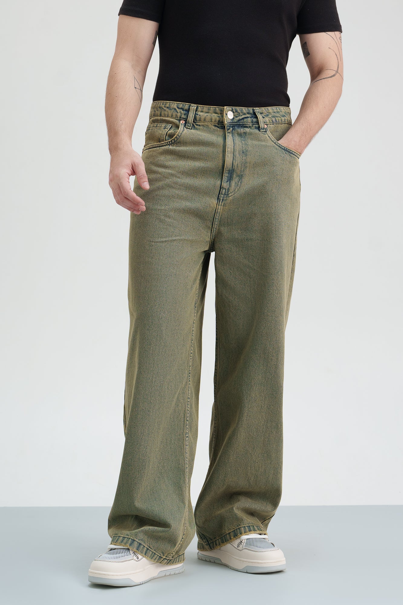 Fern Blue Men's Wide leg Jeans