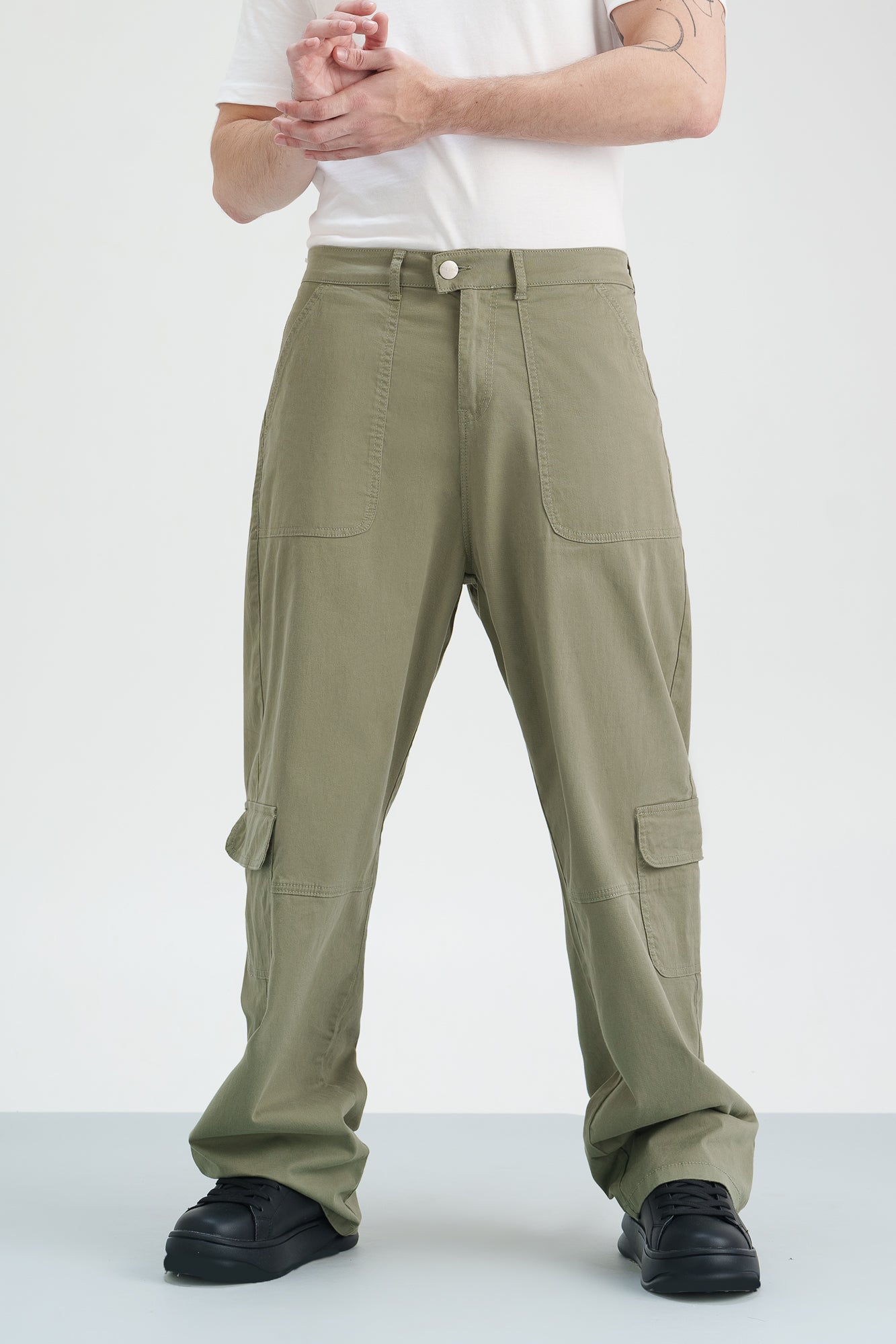 Olive Stone Men's Straight Fit Cargo