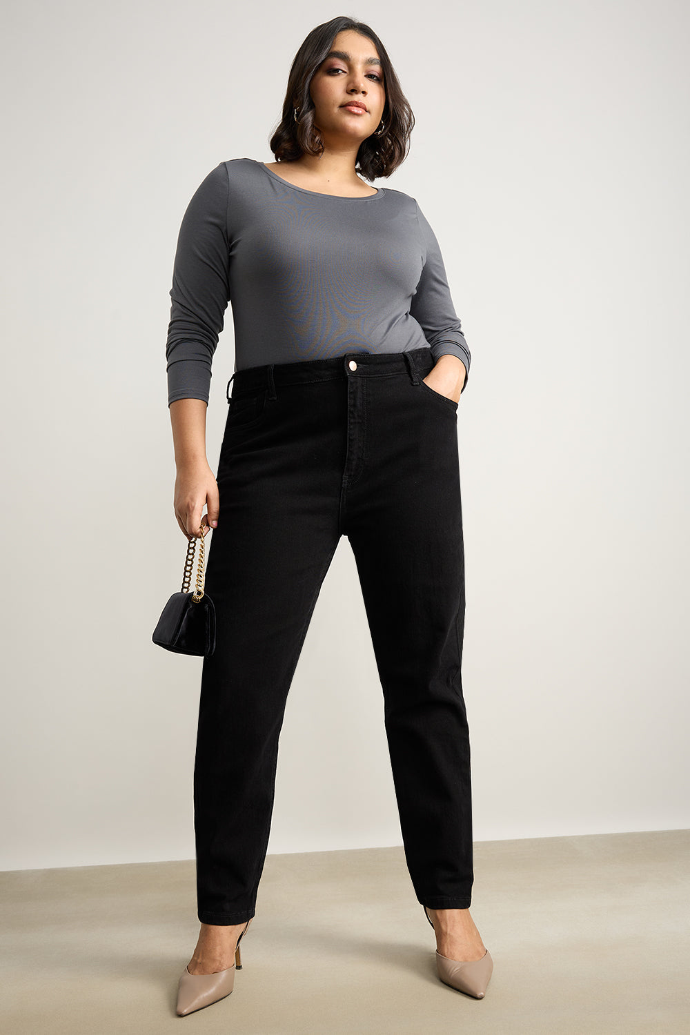 Curve Matte Black Skinny Jeans