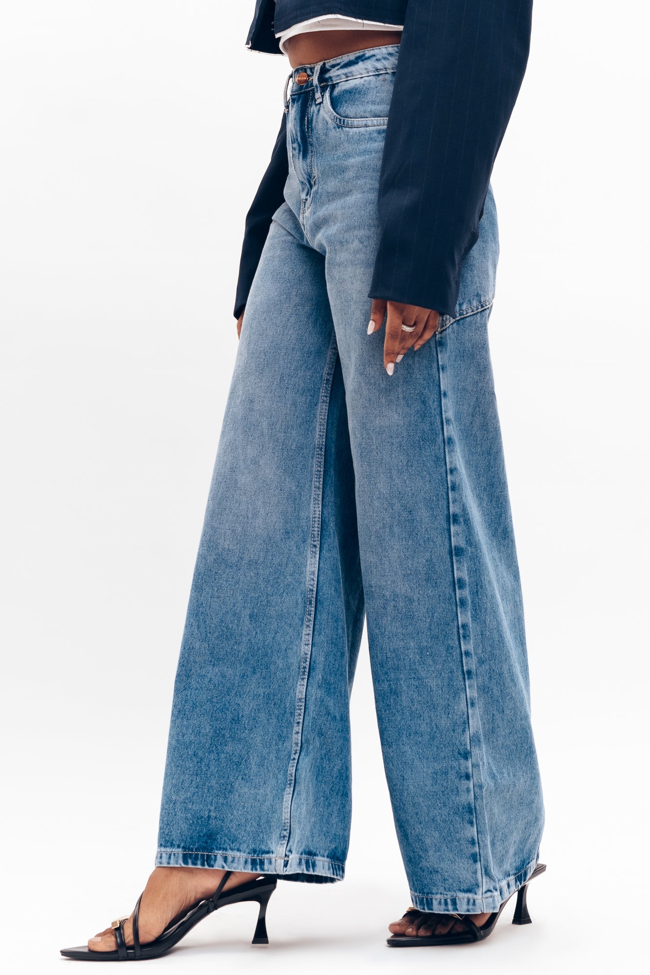 90's Come Back Blue Women's Flare Jeans