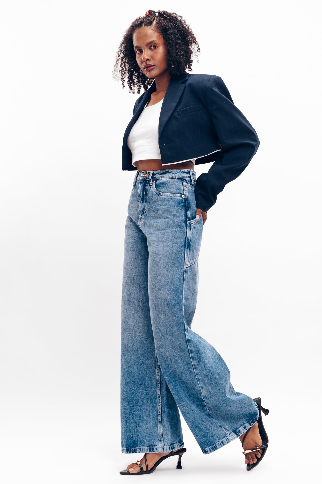 90's Come Back Blue Women's Flare Jeans