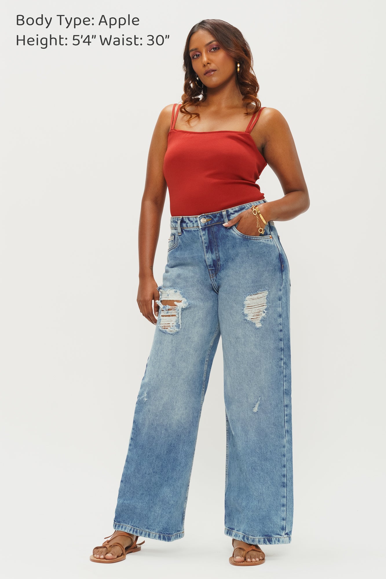 WINDY DISTRESSED WIDE JEANS