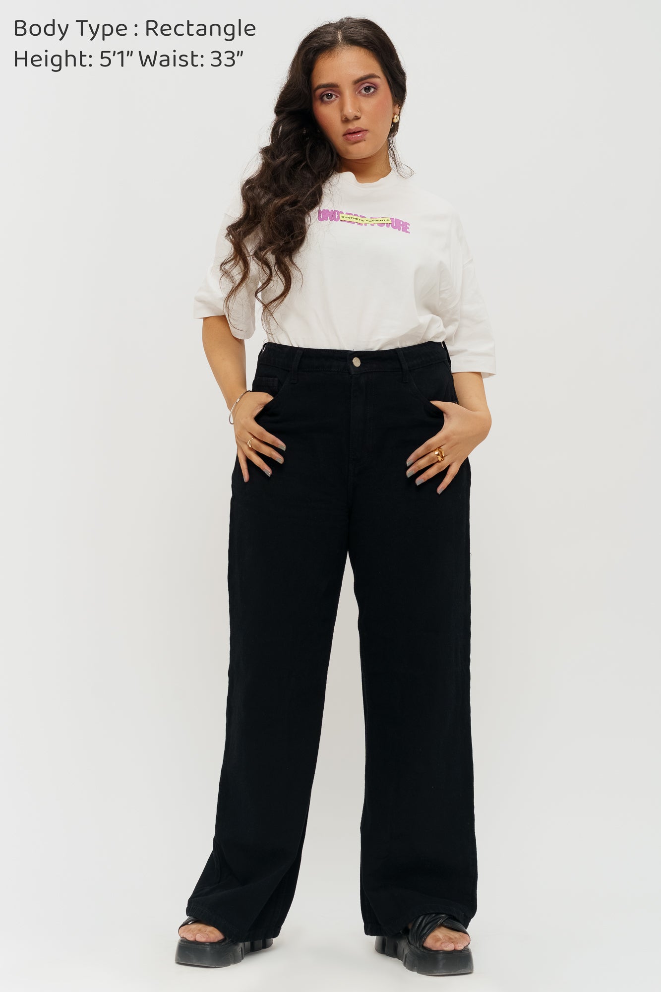 Jet Black Women's Wide Jeans