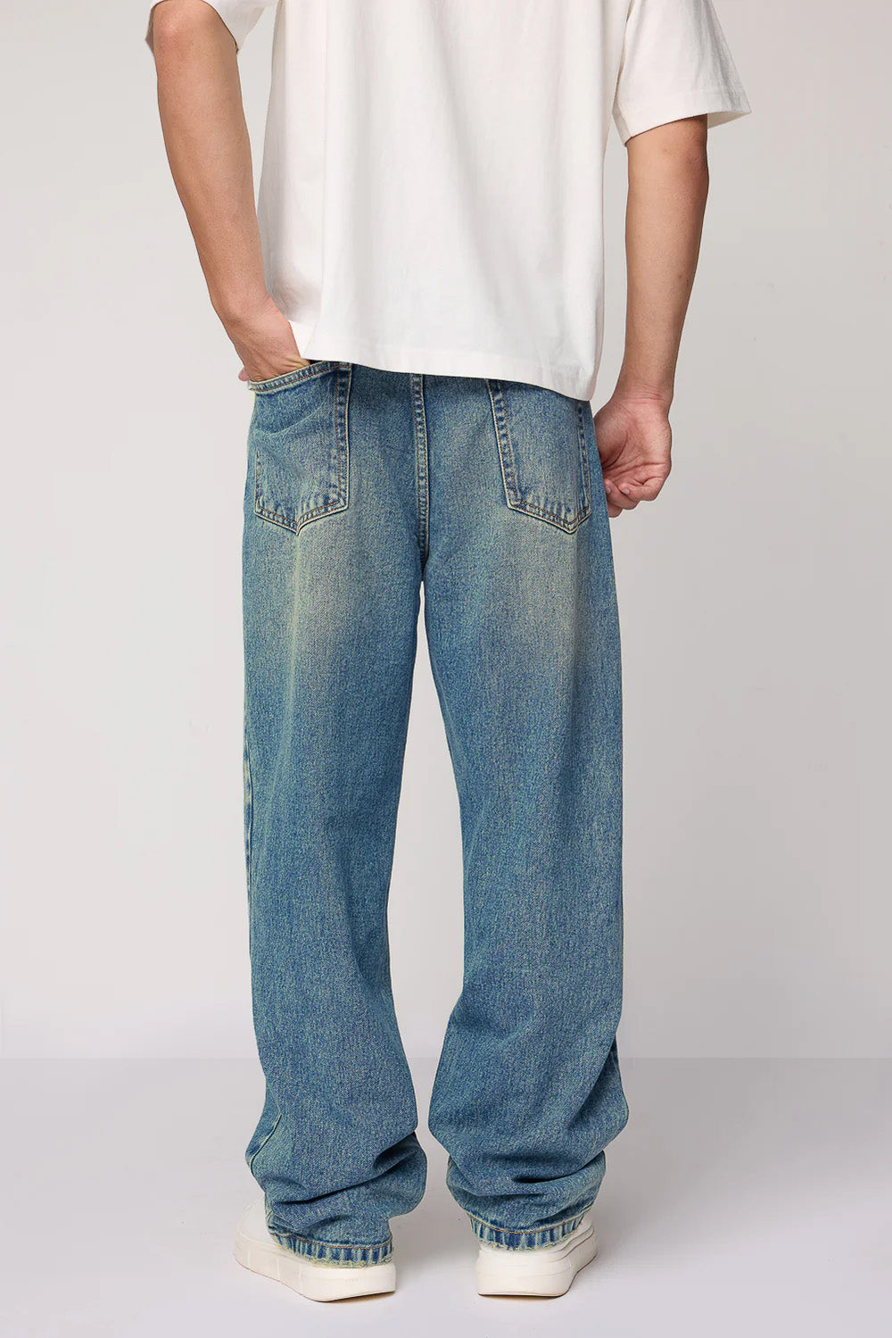 Blue Azure Men's Baggy Straight Cut Jeans