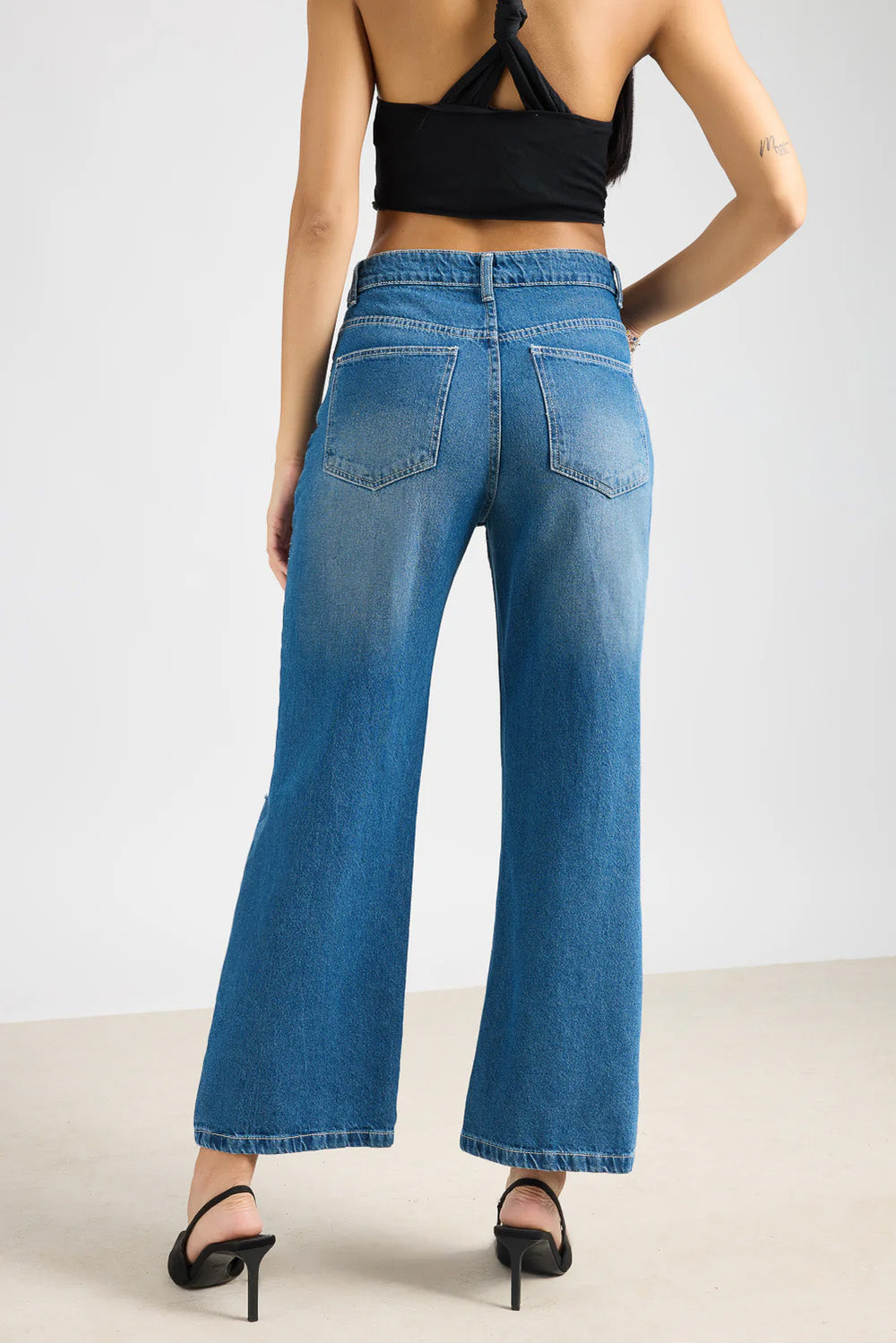 Blue Urban Rip Women's Wide Jeans