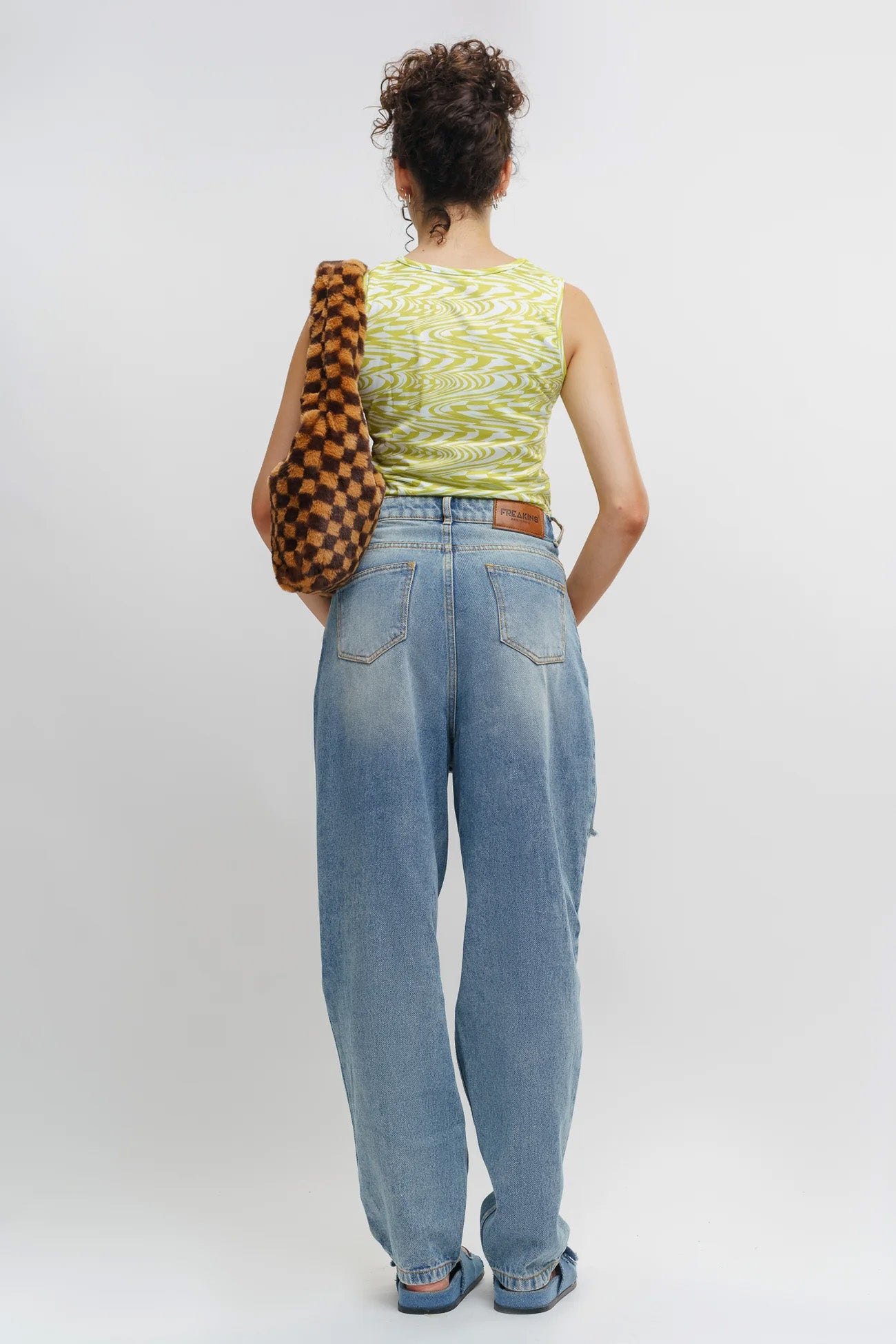 Blue Distress Women's Slouchy Jeans